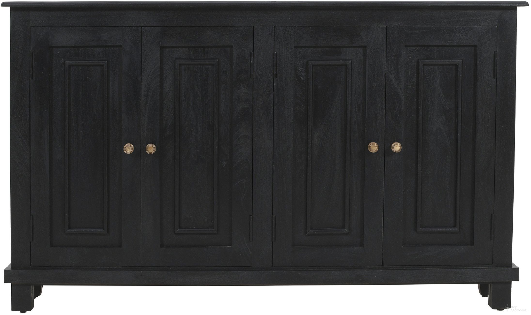 The appearance of Jensen 4-Door Sideboard In Dark Charcoal designed by Moti in the country / farmhouse interior design. This dark charcoal piece of furniture was selected by 1StopBedrooms from Jensen Collection to add a touch of cosiness and style into your home. Sku: 99109015. Material: Wood.