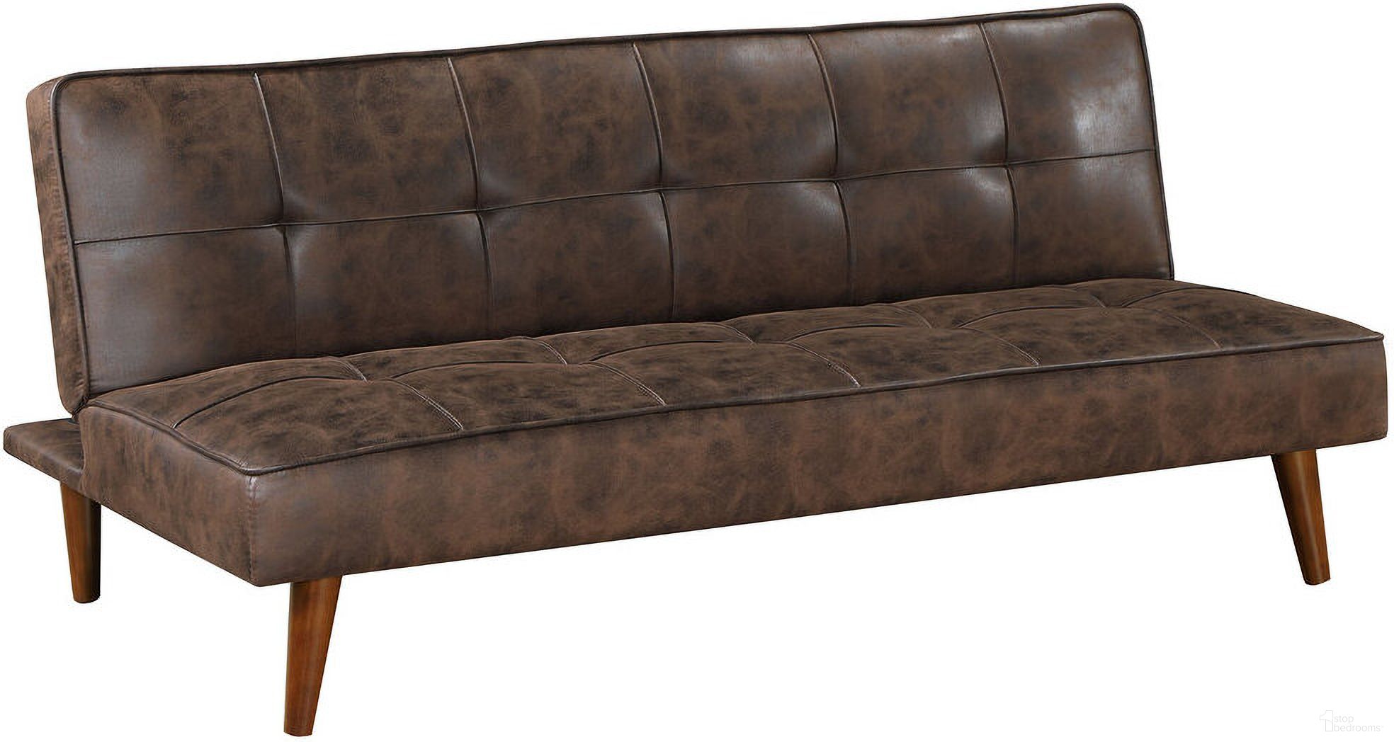 Jenson Multipurpose Upholstered Tufted Convertible Sofa Bed Dark Coffee Brown