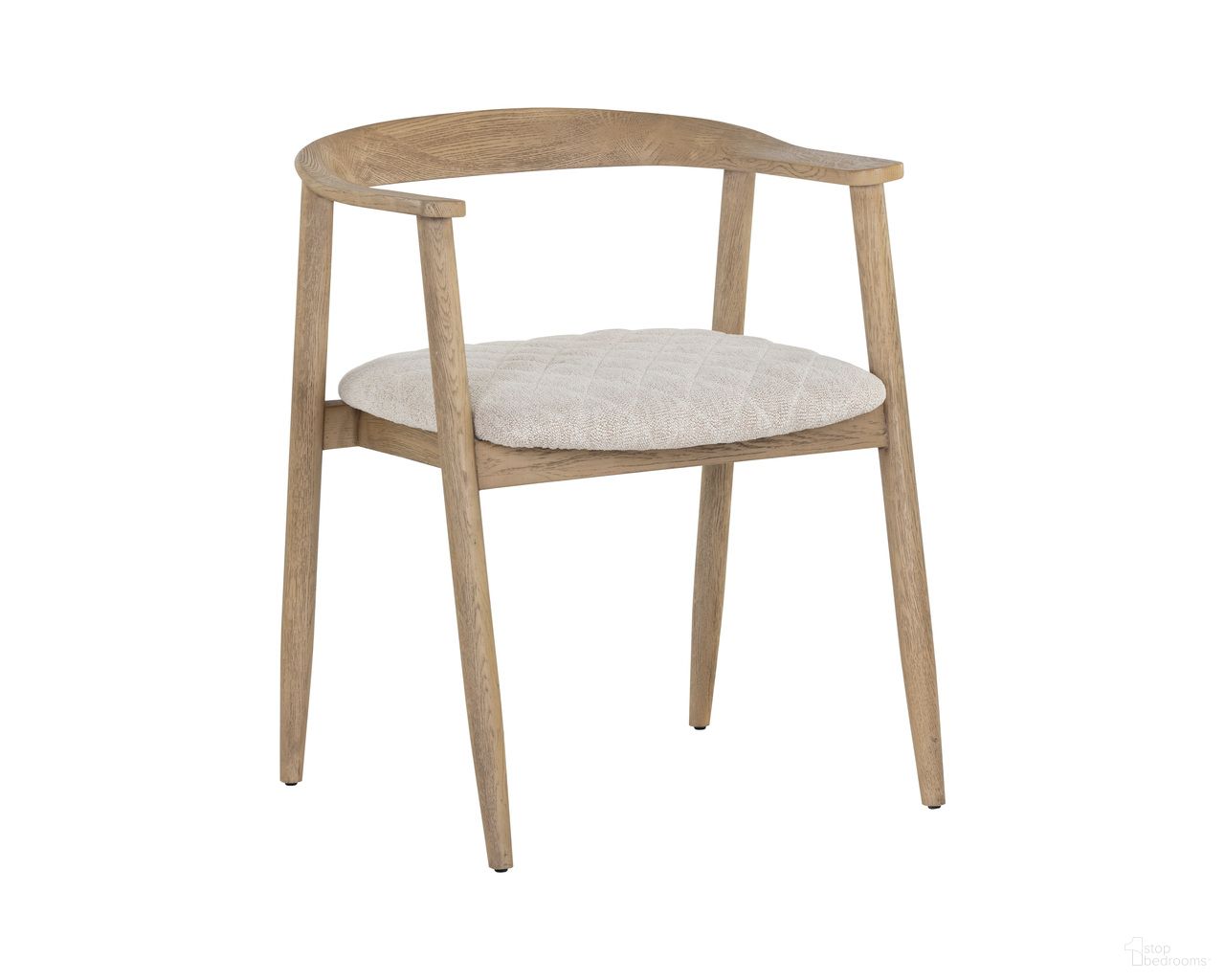 Jeremy Dining Armchair In Weathered Oak and Dove Cream