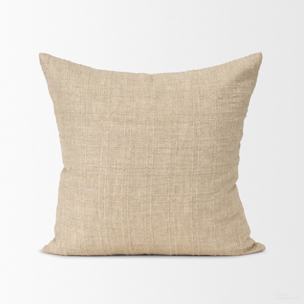 The appearance of Jeren Checker Textured Cotton-Linen Decorative Square Pillow Cover In Ivory designed by Mercana in the transitional interior design. This ivory piece of furniture was selected by 1StopBedrooms from Jeren Collection to add a touch of cosiness and style into your home. Sku: 71099. Material: Fabric.