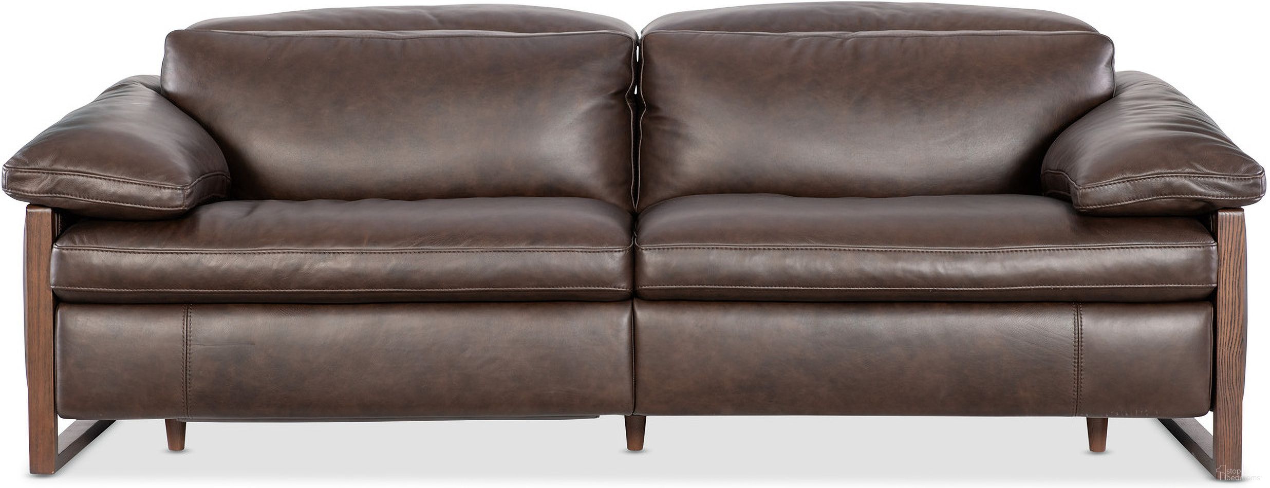 The appearance of Jericho Power Sofa with Power Headrest In Dark Brown designed by Hooker in the transitional interior design. This dark brown piece of furniture was selected by 1StopBedrooms from Jericho Collection to add a touch of cosiness and style into your home. Sku: SS461-PH025-089. Material: Leather.