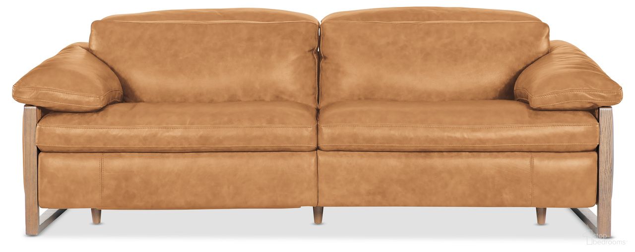 The appearance of Jericho Power Sofa with Power Headrest In Light Brown designed by Hooker in the transitional interior design. This light brown piece of furniture was selected by 1StopBedrooms from Jericho Collection to add a touch of cosiness and style into your home. Sku: SS461-PH025-087. Material: Leather.