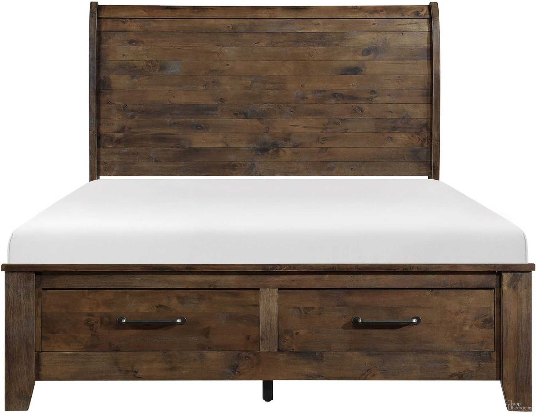 Jerrick Burnished Cal. King Sleigh Platform Bed
