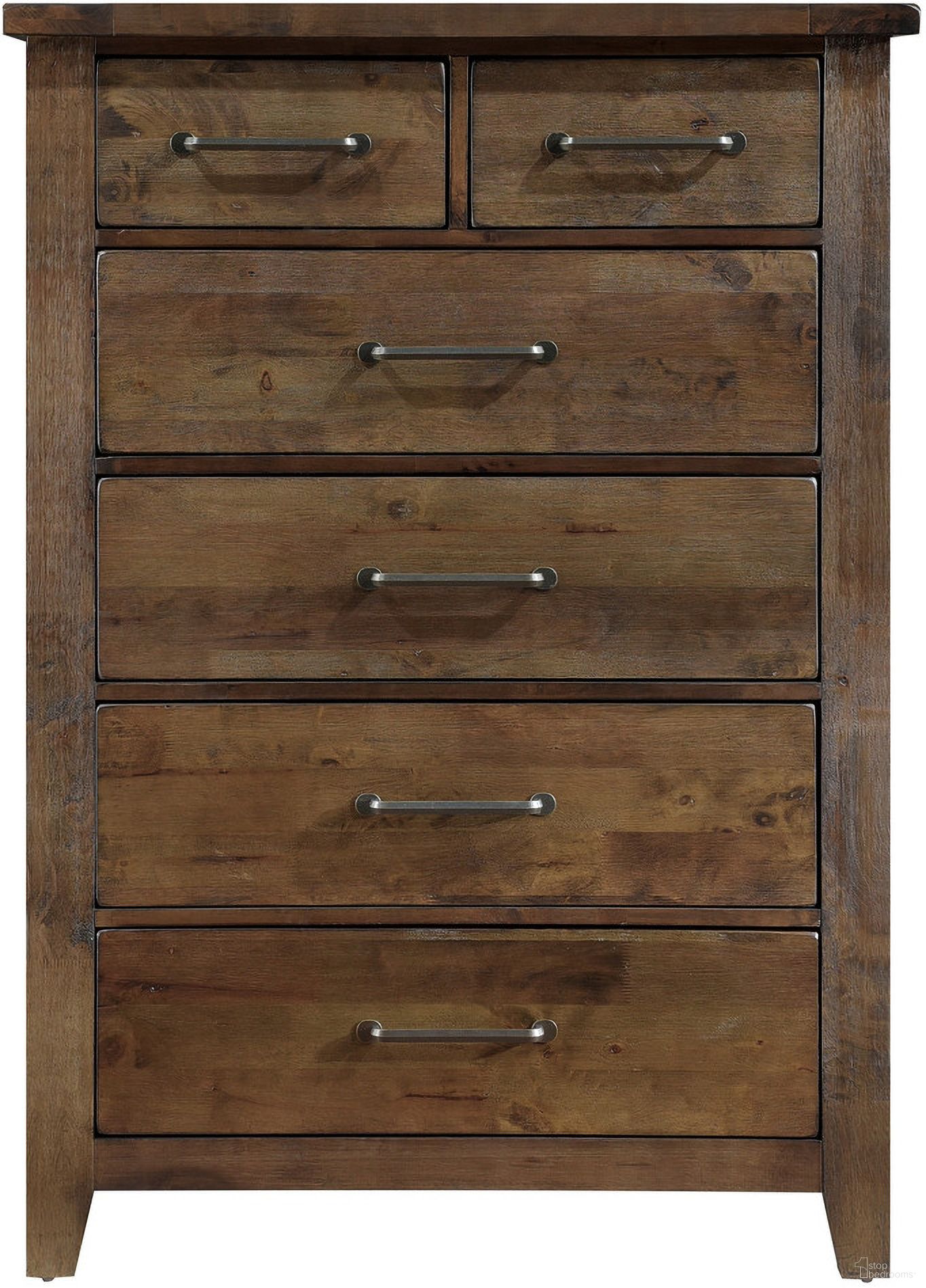 The appearance of Jerrick Burnished Chest designed by Homelegance in the transitional interior design. This brown piece of furniture was selected by 1StopBedrooms from Jerrick Collection to add a touch of cosiness and style into your home. Sku: 1957-9. Material: Wood.