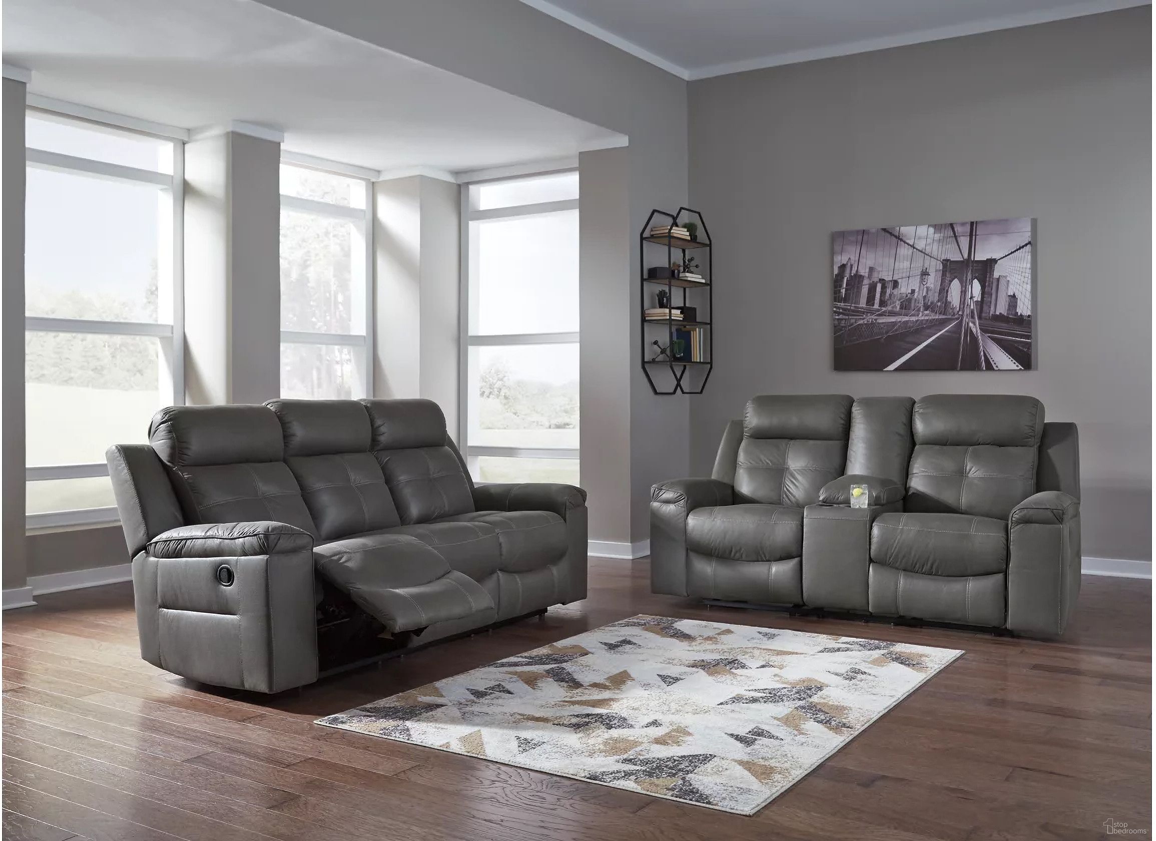 Jesolo Reclining Living Room Set In Dark Gray by Ashley Furniture