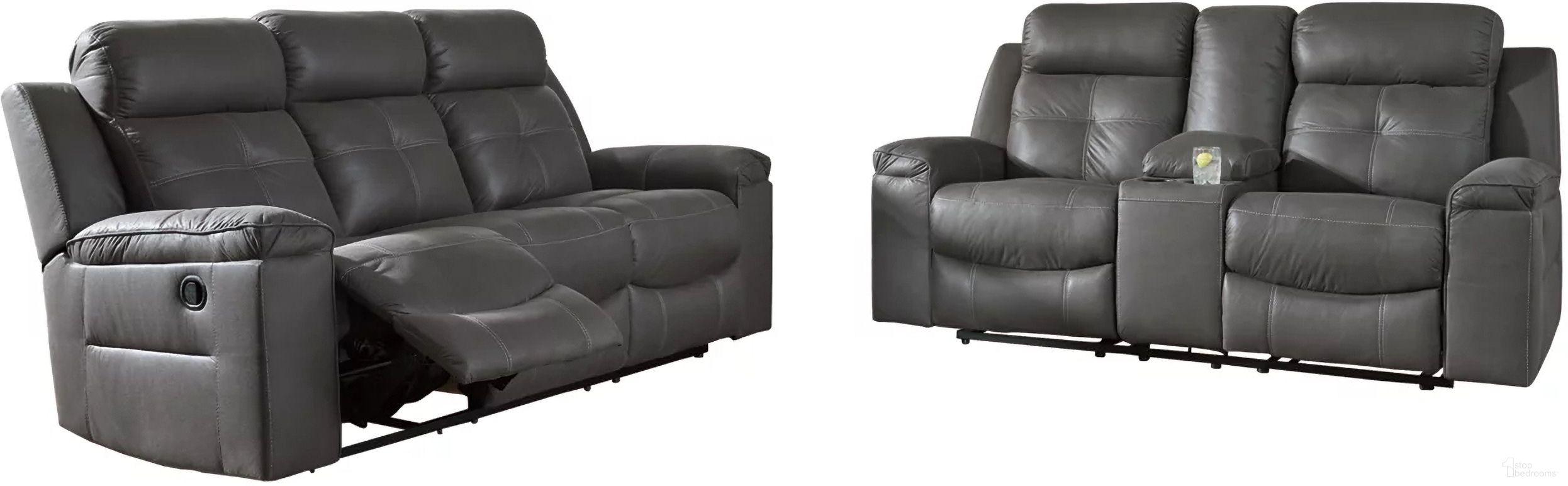 Jesolo Reclining Living Room Set In Dark Gray by Ashley Furniture
