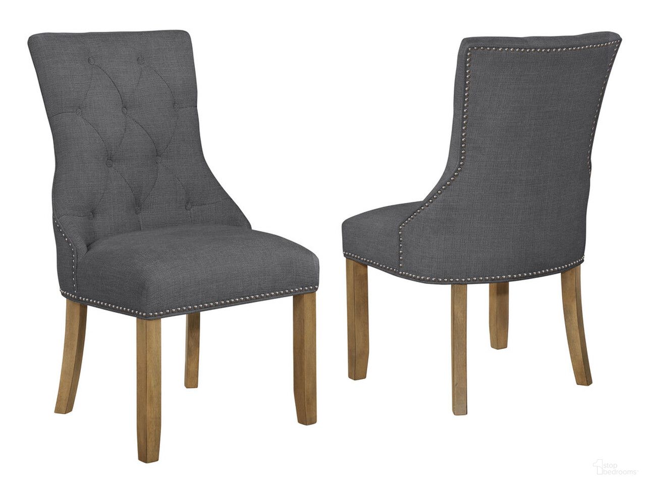 The appearance of Jess Dining Chairs Set of 2 In Dark Gray Linen Fabric and Rustic Oak Wood designed by Best Quality Furniture in the traditional interior design. This dark gray and rustic oak piece of furniture was selected by 1StopBedrooms from Jess Collection to add a touch of cosiness and style into your home. Sku: D92-SC2. Material: Linen. Chair Type: Side Chair.