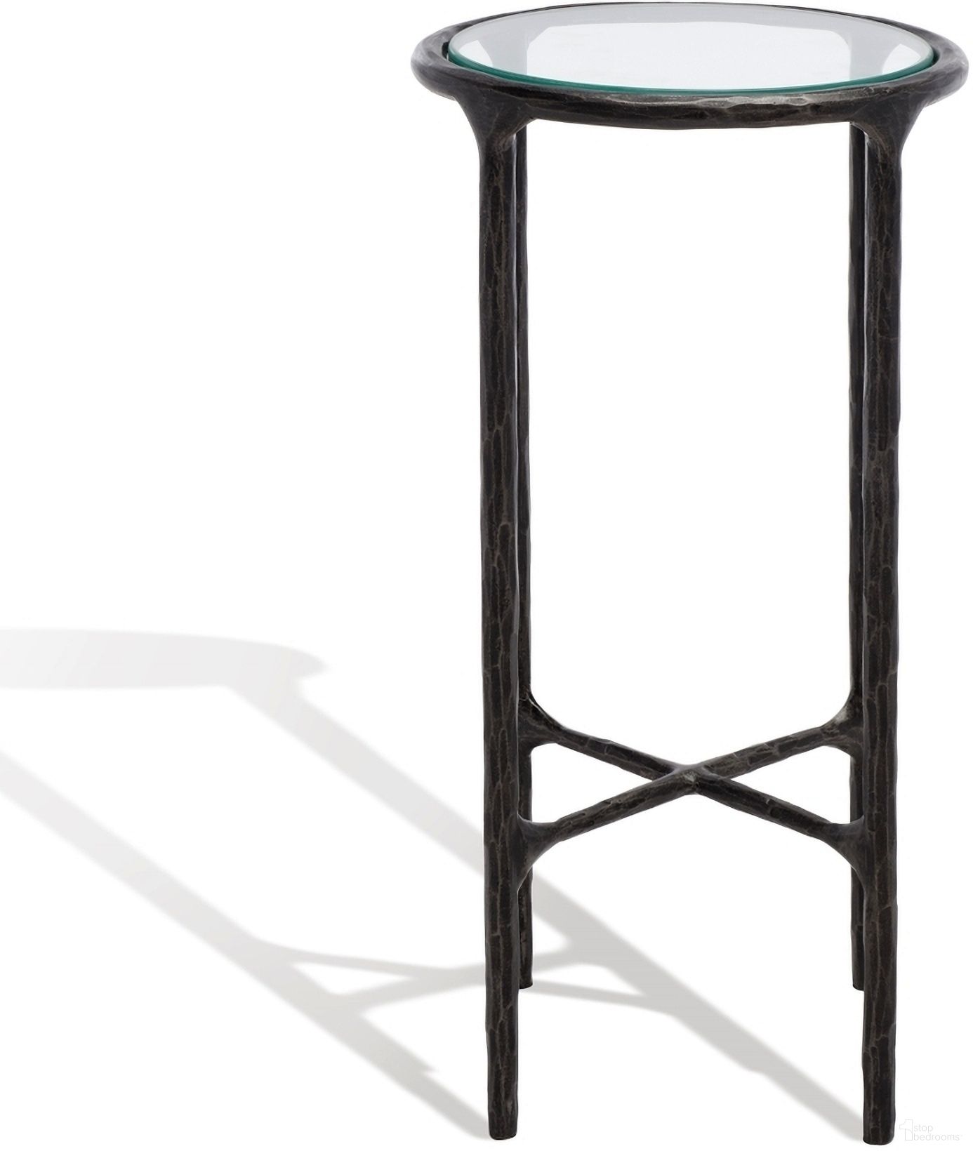 Jessa Metal Tall Round End Table In Black