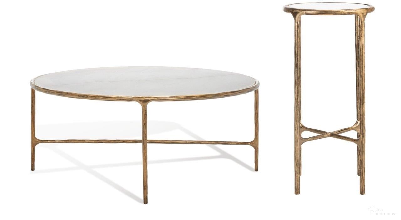 The appearance of Jessa Occasional Table Set In White and Brushed Brass designed by Safavieh Couture in the modern / contemporary interior design. This white and brushed brass piece of furniture  was selected by 1StopBedrooms from Jessa Collection to add a touch of cosiness and style into your home. Sku: SFV9521C;SFV9504C. Material: Iron.