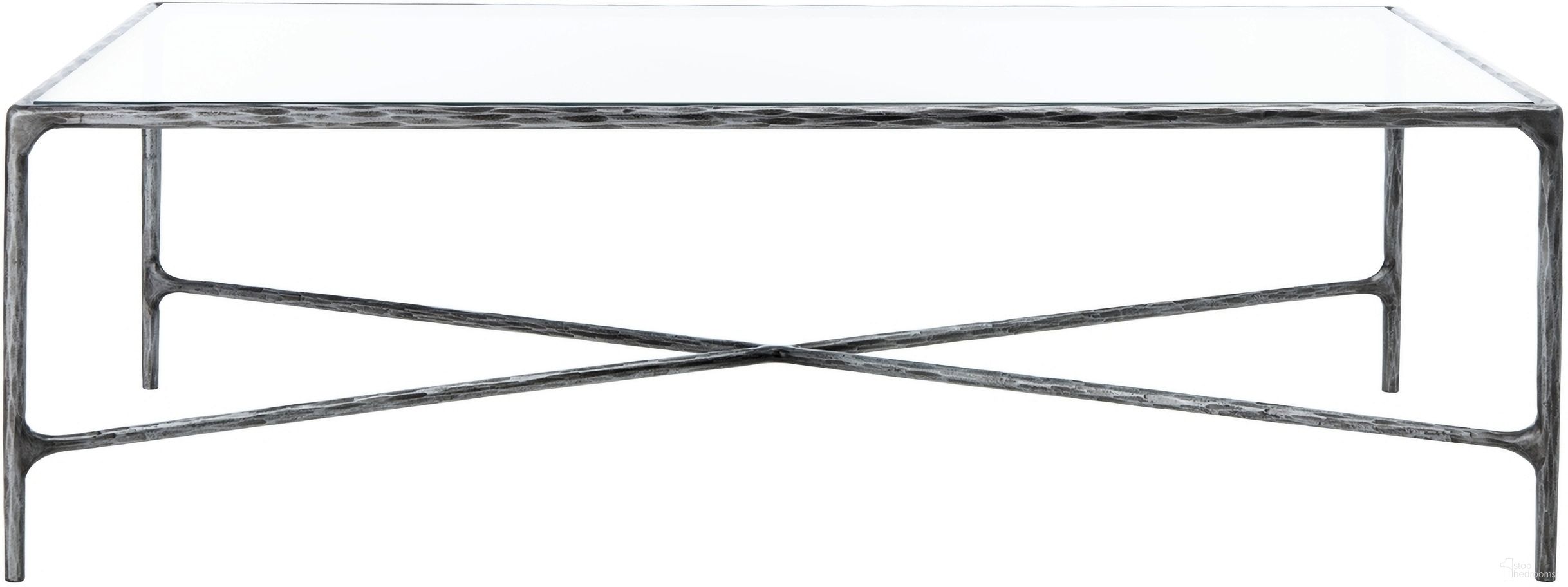 The appearance of Jessa Rectangle Coffee Table In Silver designed by Safavieh Couture in the glam interior design. This silver piece of furniture  was selected by 1StopBedrooms from Jessa Collection to add a touch of cosiness and style into your home. Sku: SFV9500B. Material: Metal.
