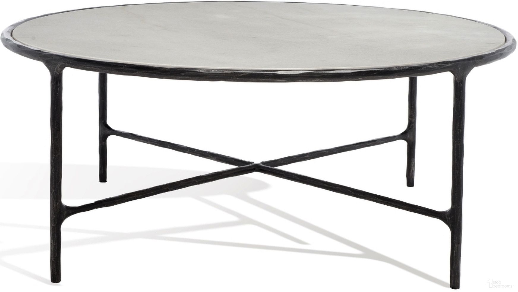 The appearance of Jessa Round Metal Coffee Table In Black and White designed by Safavieh Couture in the glam interior design. This black/white piece of furniture  was selected by 1StopBedrooms from Jessa Collection to add a touch of cosiness and style into your home. Sku: SFV9501D. Material: Iron.