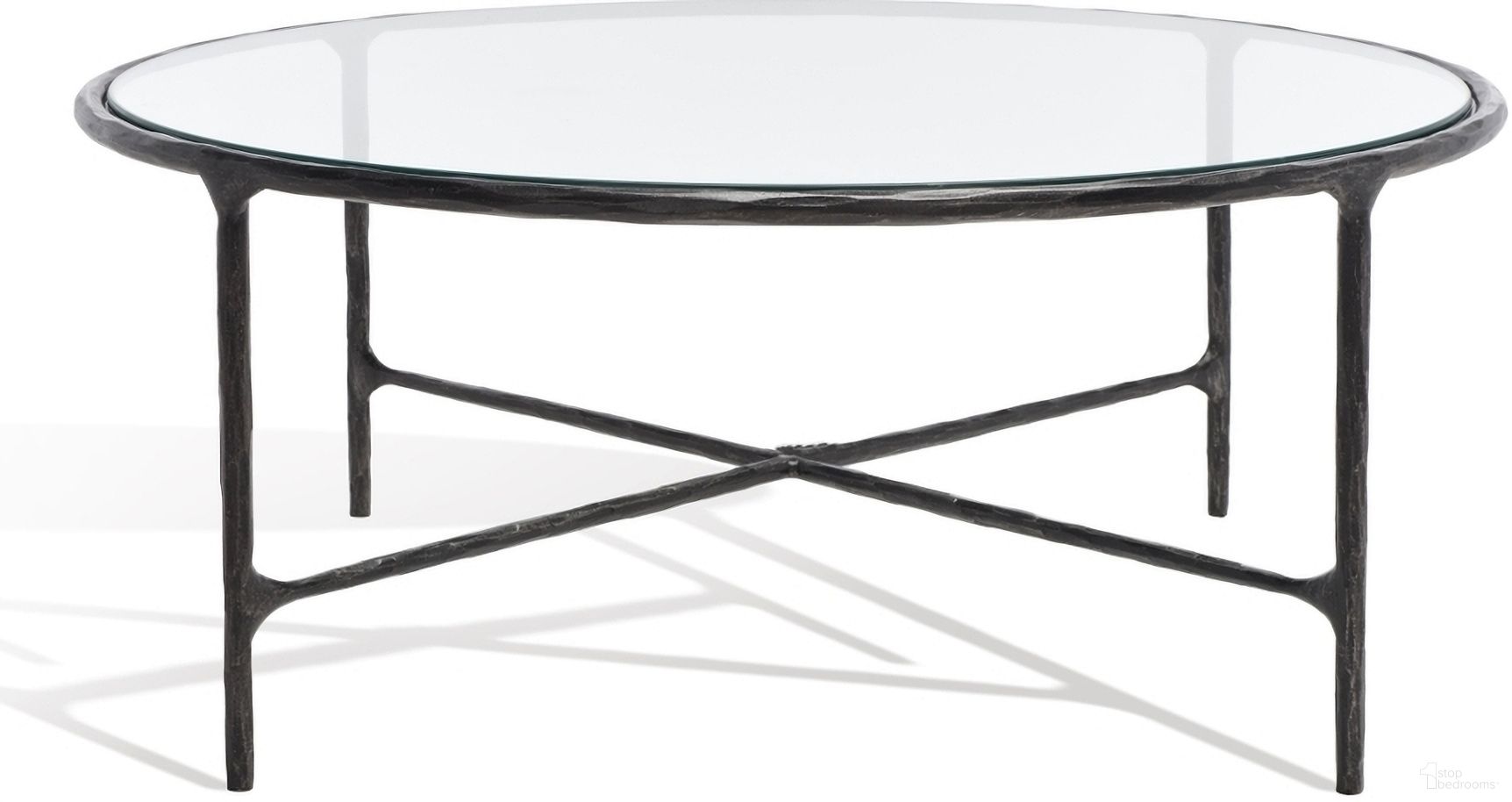 The appearance of Jessa Round Metal Coffee Table In Black designed by Safavieh Couture in the glam interior design. This black piece of furniture  was selected by 1StopBedrooms from Jessa Collection to add a touch of cosiness and style into your home. Sku: SFV9501E. Material: Metal.