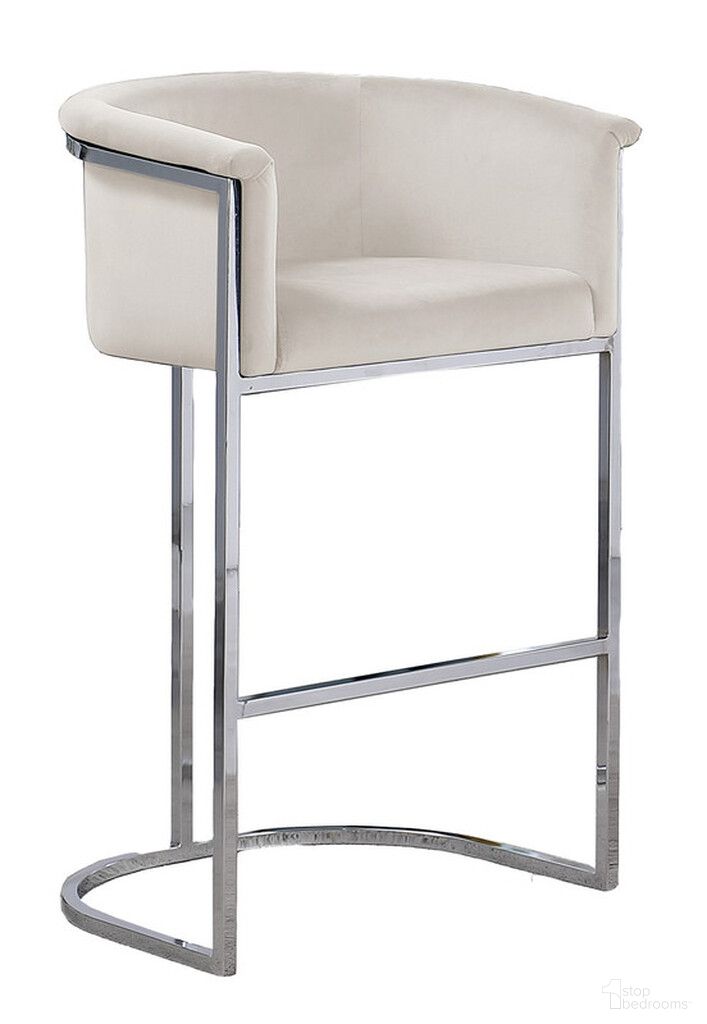 The appearance of Jessica Counter Height Chair In Cream Velvet and Silver Metal Chrome Base designed by Best Quality Furniture in the modern / contemporary interior design. This silver/cream piece of furniture was selected by 1StopBedrooms from Jessica Collection to add a touch of cosiness and style into your home. Sku: CH219. Material: Velvet.