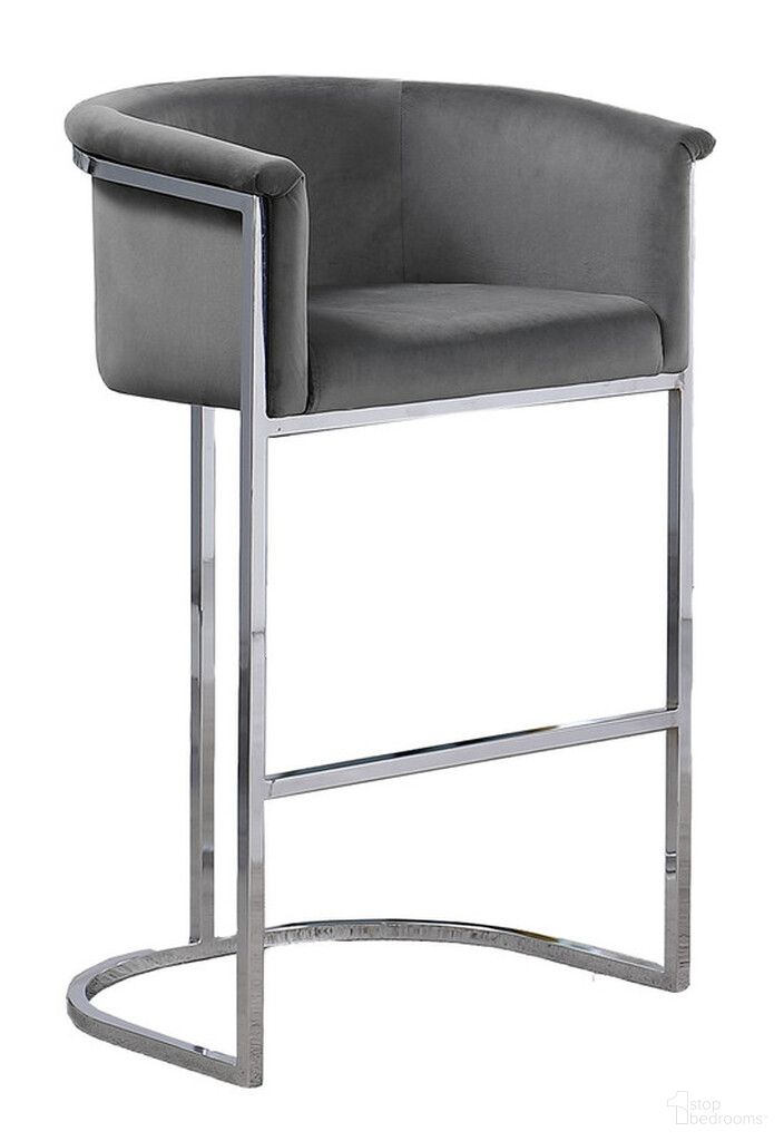 The appearance of Jessica Counter Height Chair In Dark Gray Velvet and Silver Metal Chrome Base designed by Best Quality Furniture in the modern / contemporary interior design. This dark gray/silver piece of furniture was selected by 1StopBedrooms from Jessica Collection to add a touch of cosiness and style into your home. Sku: CH216. Material: Velvet.
