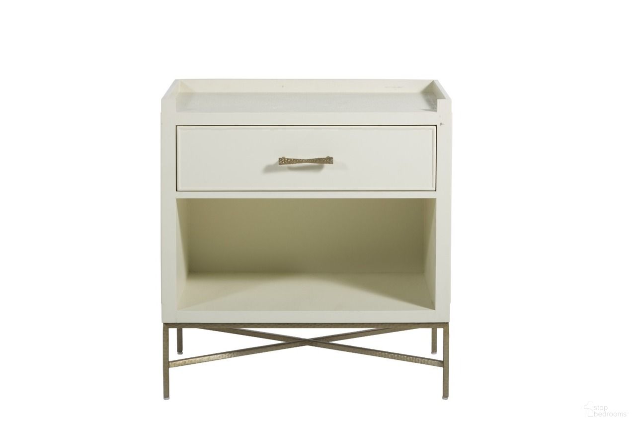 The appearance of Jessie Nightstand In Ivory and White designed by Gabby in the transitional interior design. This ivory and white piece of furniture was selected by 1StopBedrooms from Jessie Collection to add a touch of cosiness and style into your home. Sku: SCH-167275. Material: Metal.