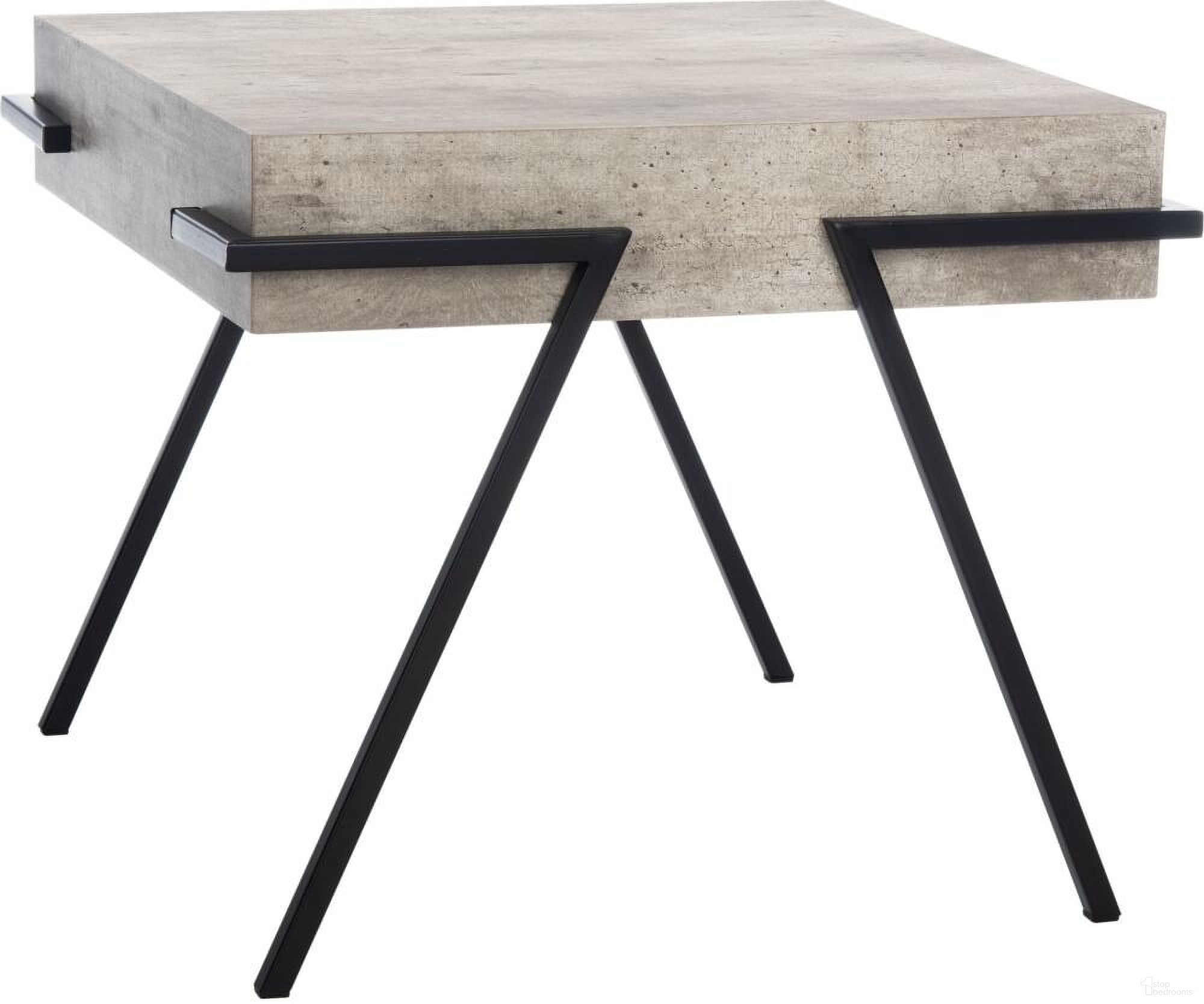 The appearance of Jett Light Gray and Black Square Accent Table designed by Safavieh in the modern / contemporary interior design. This light gray piece of furniture  was selected by 1StopBedrooms from Jett Collection to add a touch of cosiness and style into your home. Sku: ACC4201A. Material: Iron.