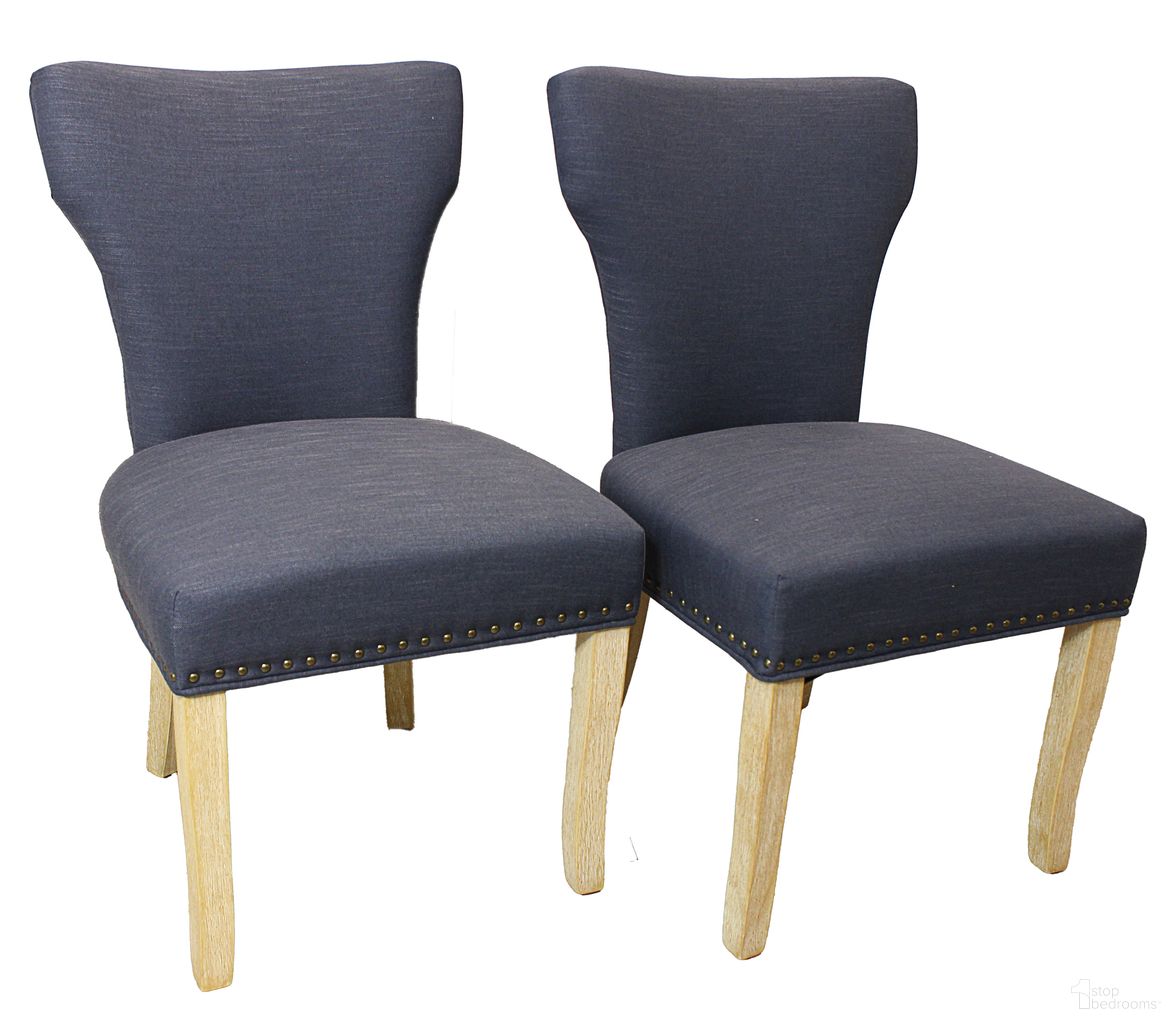 The appearance of Jill Linen Fabric Side Chair Set of 2 In Blue designed by Moti in the modern / contemporary interior design. This blue piece of furniture  was selected by 1StopBedrooms from Jill Collection to add a touch of cosiness and style into your home. Sku: 88011095. Material: Wood. Chair Type: Side Chair.