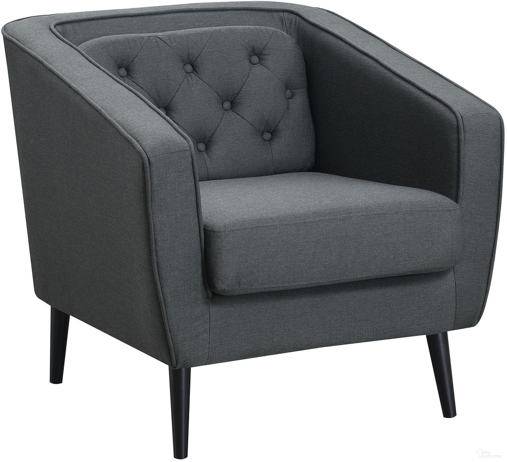 Jill Tufted Tuxedo Arm Chair In Grey