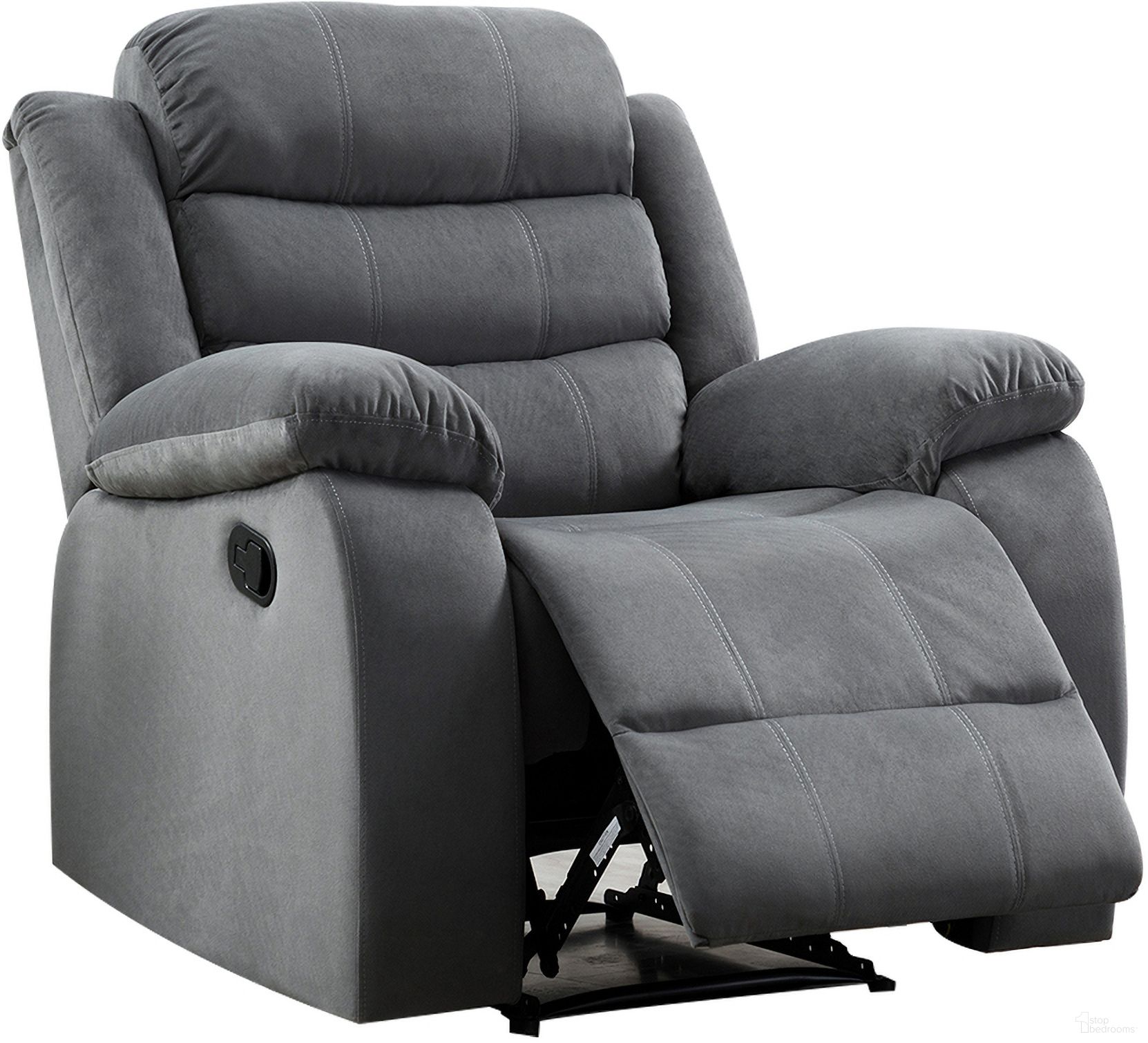 The appearance of Jim Reclining Chair with Lower Back Vibration In Grey designed by AC Pacific in the modern / contemporary interior design. This grey piece of furniture was selected by 1StopBedrooms from Jim Collection to add a touch of cosiness and style into your home. Sku: JIM-GREY-MRC. Material: Metal.