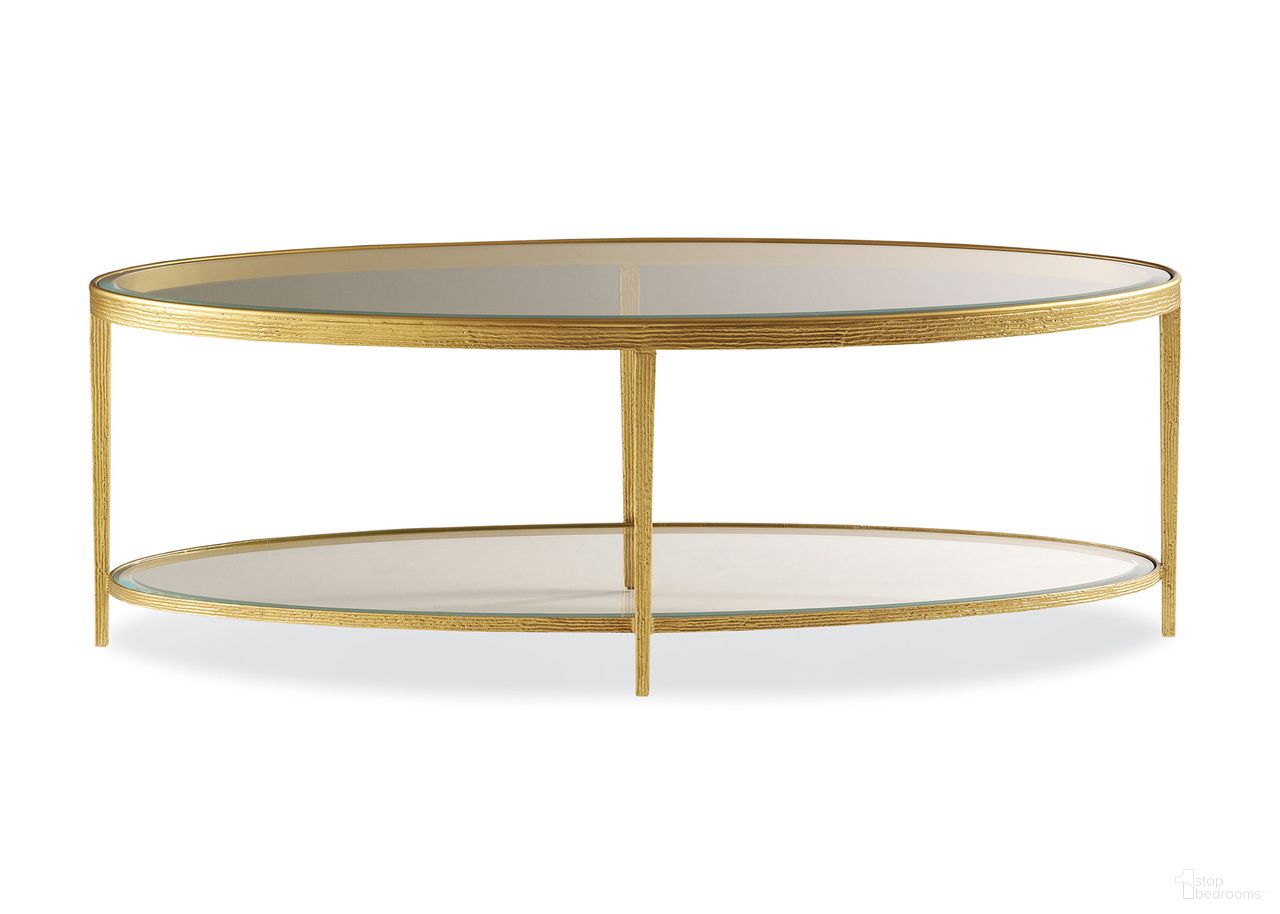 The appearance of Jinx Brass Oval Cocktail Table In Brass designed by Maitland-Smith in the modern / contemporary interior design. This brass piece of furniture  was selected by 1StopBedrooms from Maitland Smith Collection to add a touch of cosiness and style into your home. Sku: HM1016C-2. Material: Metal.