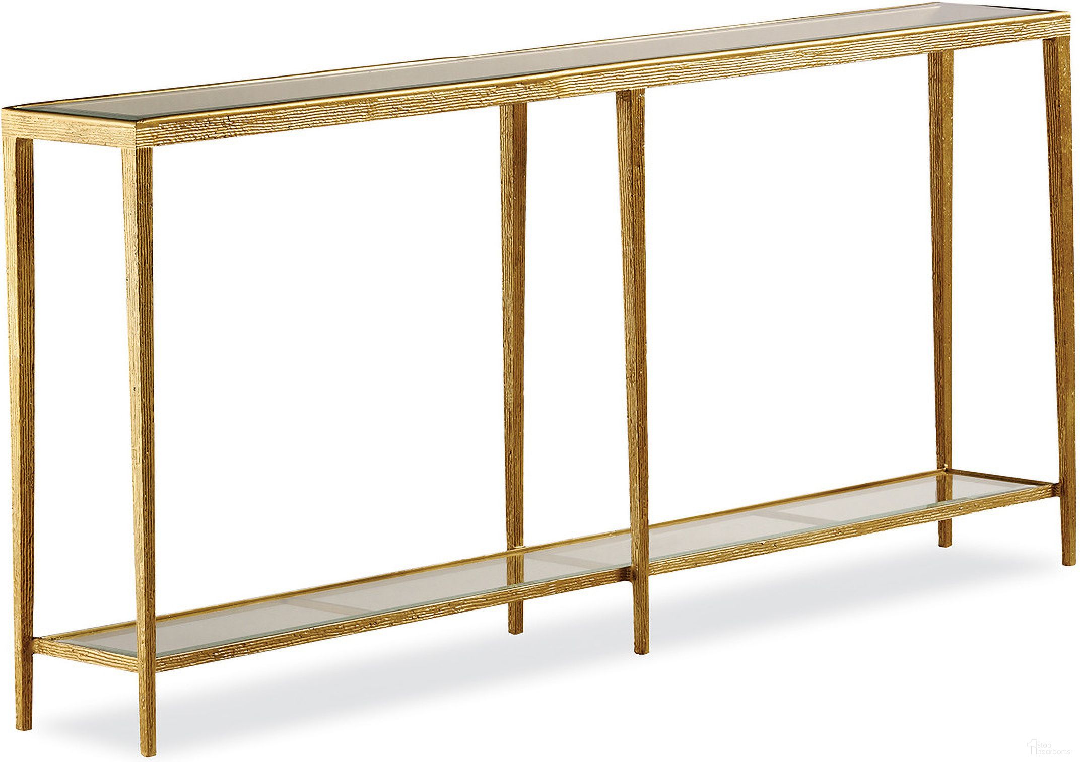 The appearance of Jinx Large Brass Console In Brass designed by Maitland-Smith in the modern / contemporary interior design. This brass piece of furniture  was selected by 1StopBedrooms from Maitland Smith Collection to add a touch of cosiness and style into your home. Sku: HM1017-2. Material: Metal.