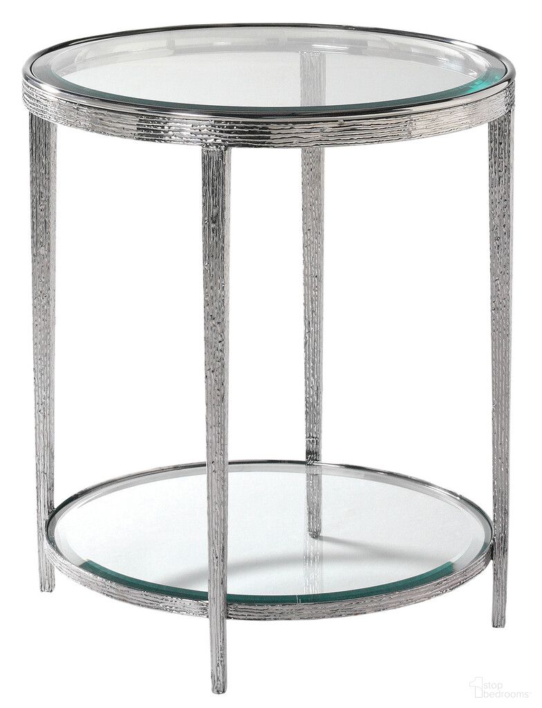 Jinx Nickel Round Side Table In Nickel