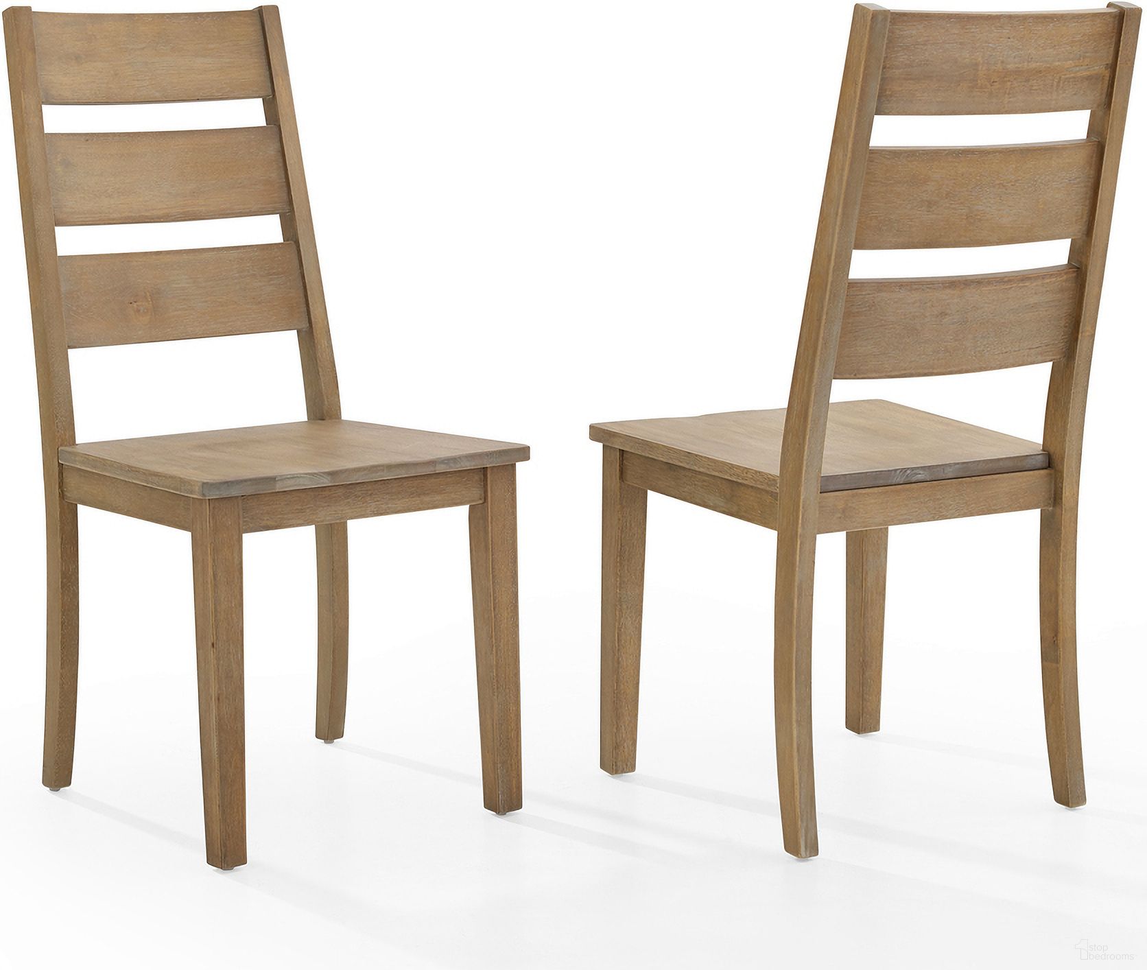 The appearance of Joanna 2-Piece Ladder Back Dining Chair Set In Rustic Brown designed by Crosley Brands in the modern / contemporary interior design. This rustic brown piece of furniture  was selected by 1StopBedrooms from Joanna Collection to add a touch of cosiness and style into your home. Sku: CF501217-RB. Material: Rubberwood. Chair Type: Side Chair.