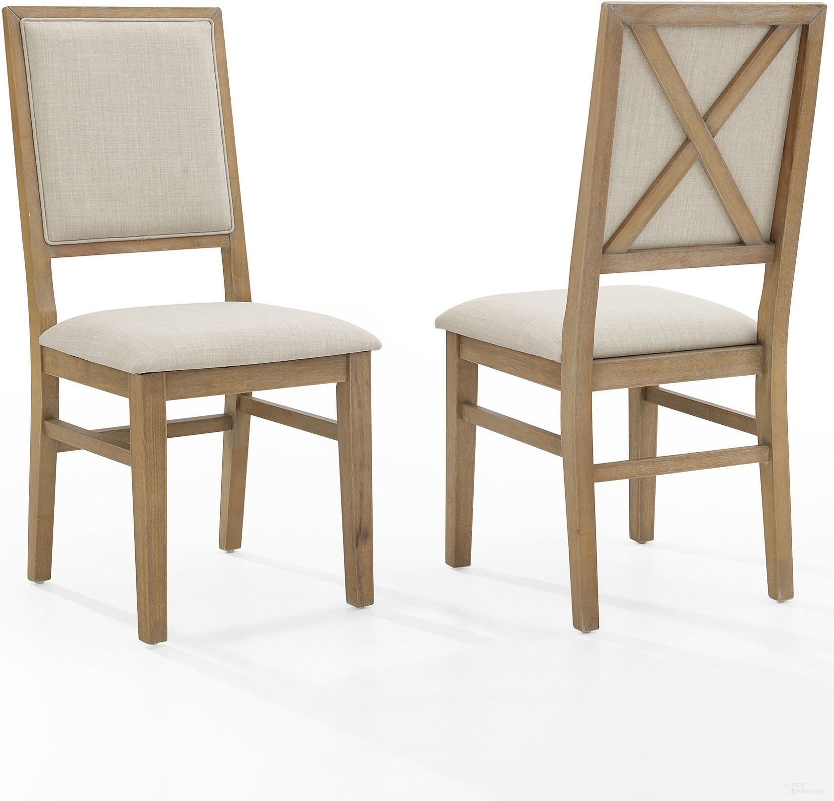 The appearance of Joanna 2-Piece Upholstered Back Dining Chair Set In Rustic Brown and Creme designed by Crosley Brands in the modern / contemporary interior design. This rustic brown and creme piece of furniture  was selected by 1StopBedrooms from Joanna Collection to add a touch of cosiness and style into your home. Sku: CF501317-RB. Material: Rubberwood. Chair Type: Side Chair.