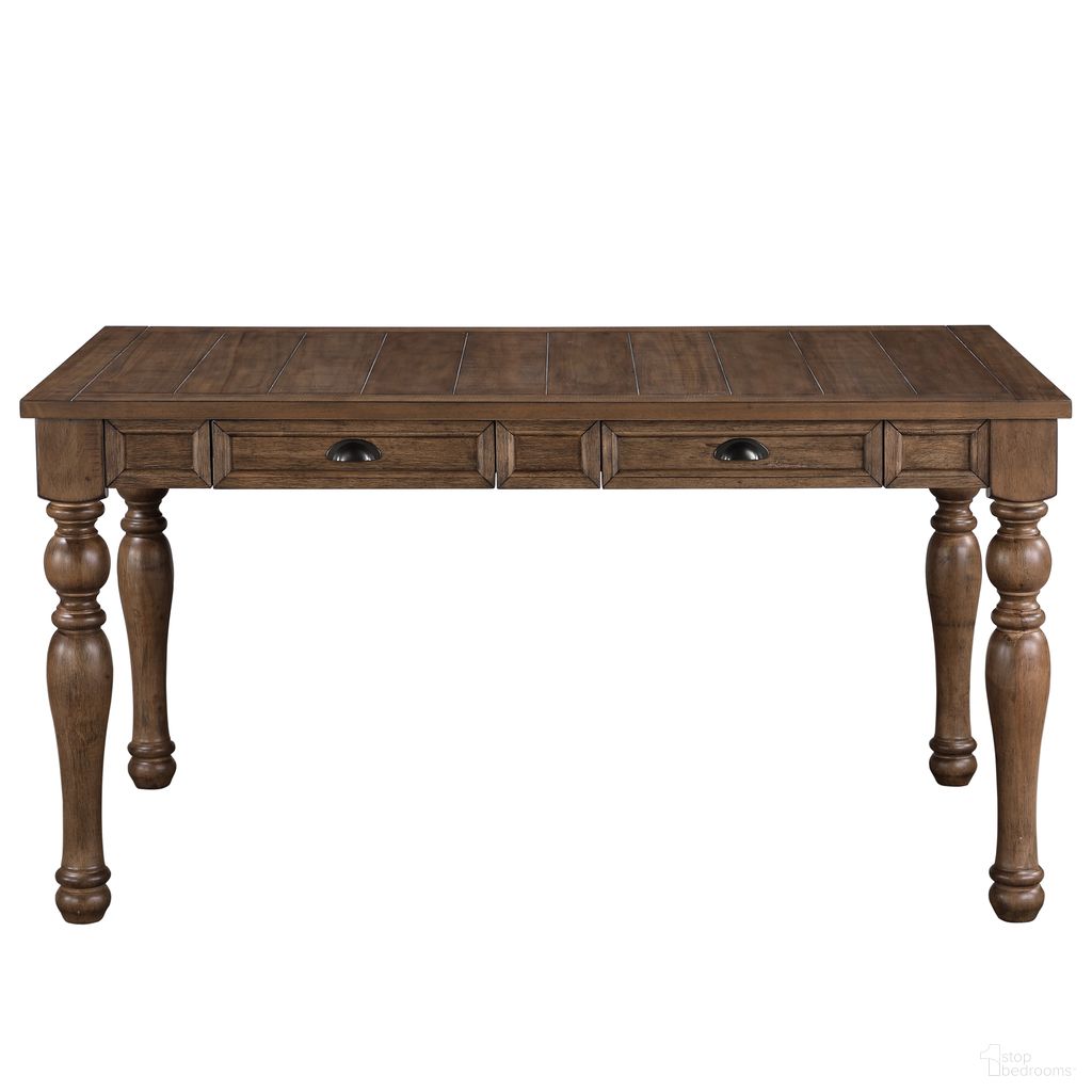 The appearance of Joanna 4-Drawer Dining Table In Brown designed by Steve Silver in the rustic / southwestern interior design. This brown piece of furniture was selected by 1StopBedrooms from Joanna Collection to add a touch of cosiness and style into your home. Sku: JA600NT. Table Base Style: Legs. Material: MDF. Table Top Shape: Rectangular. Size: 36" x 59".