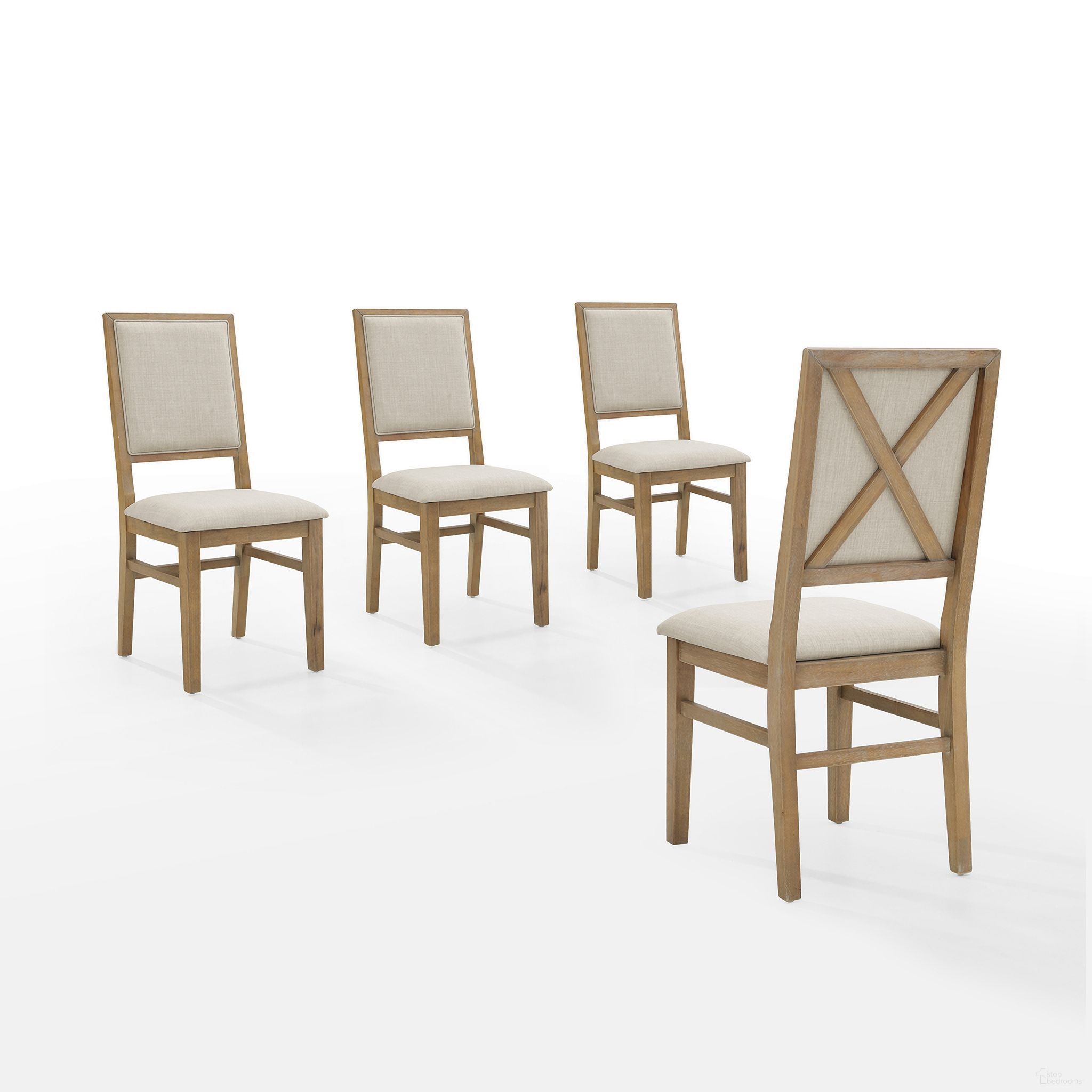 The appearance of Joanna 4-Piece Upholstered Back Dining Chair Set In Rustic Brown and Creme designed by Crosley Brands in the modern / contemporary interior design. This rustic brown and creme piece of furniture  was selected by 1StopBedrooms from Joanna Collection to add a touch of cosiness and style into your home. Sku: CF501317-RB;CF501317-RB. Material: Rubberwood. Chair Type: Side Chair.