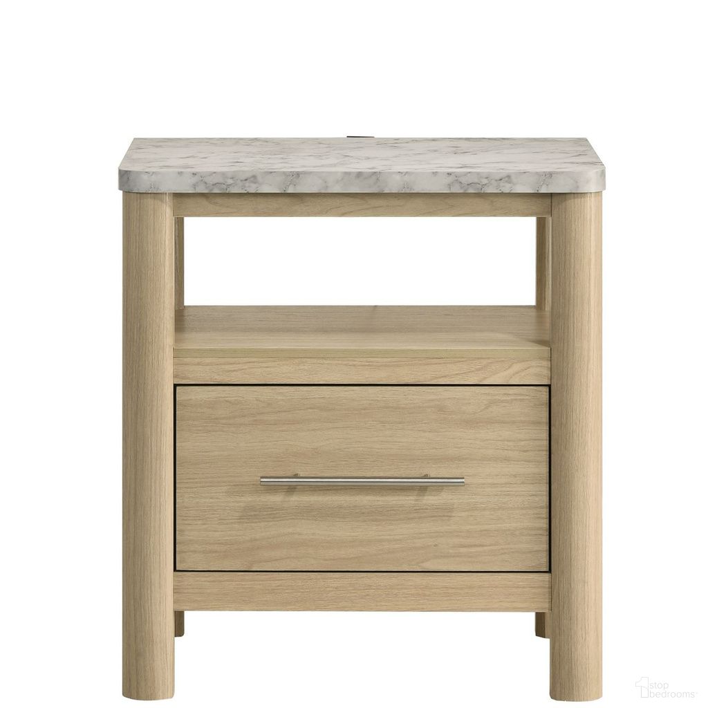 Joanna Nightstand with USB In Natural