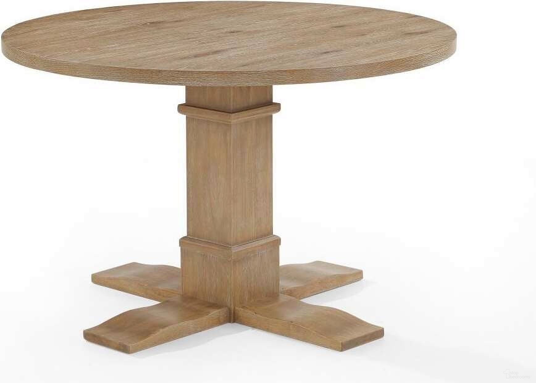 The appearance of Joanna Round Dining Table In Rustic Brown designed by Crosley Brands in the modern / contemporary interior design. This rustic brown piece of furniture was selected by 1StopBedrooms from Joanna Collection to add a touch of cosiness and style into your home. Sku: CF2012-RB-1OF2;CF2012-RB-2OF2. Table Base Style: Pedestal. Table Top Shape: Round. Material: MDF. Size: 47".