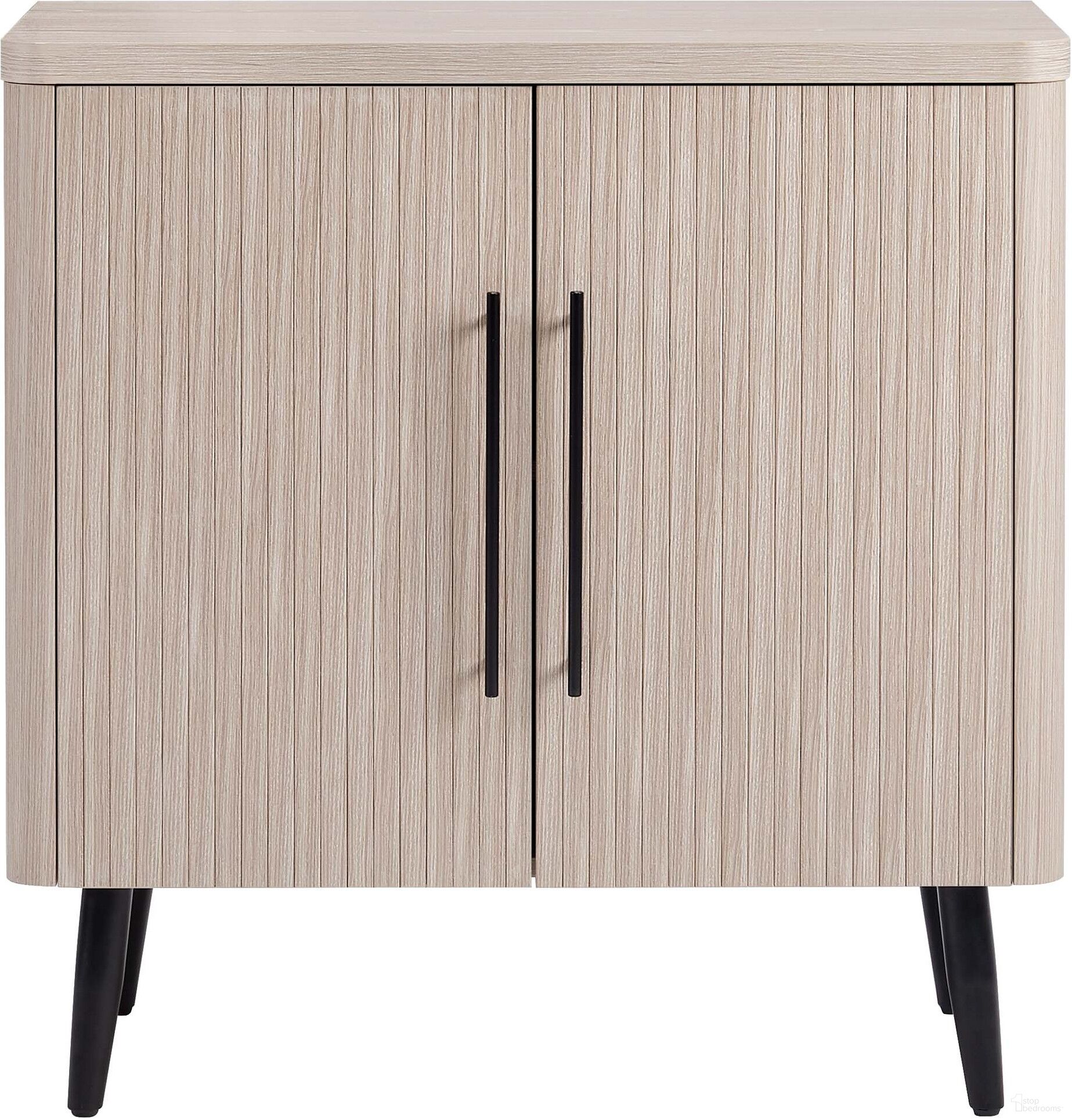 The appearance of Jodie Accent Cabinet In Whitewashed Oak designed by Manhattan Comfort in the transitional interior design. This white wash piece of furniture  was selected by 1StopBedrooms from Jodie Collection to add a touch of cosiness and style into your home. Sku: AC001-OK. Material: Wood.