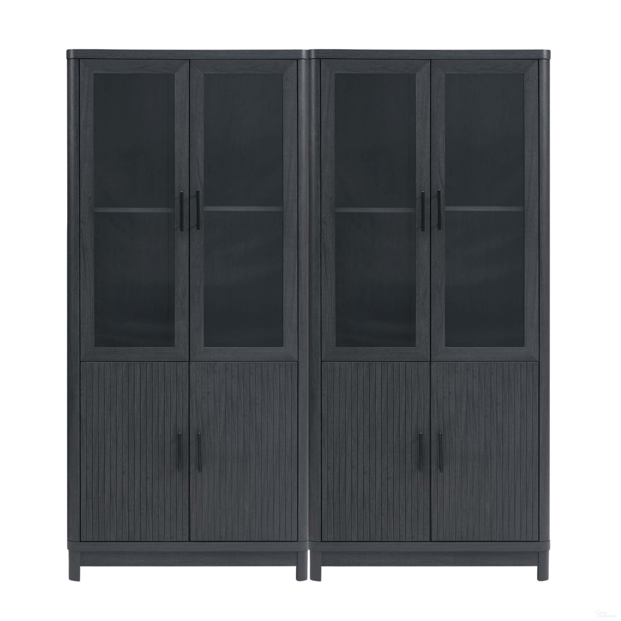 The appearance of Jodie Bookcase Set of 2 In Charcoal Grey designed by Manhattan Comfort in the transitional interior design. This charcoal grey piece of furniture was selected by 1StopBedrooms from Jodie Collection to add a touch of cosiness and style into your home. Sku: BC001-GY;BC001-GY. Material: Wood.