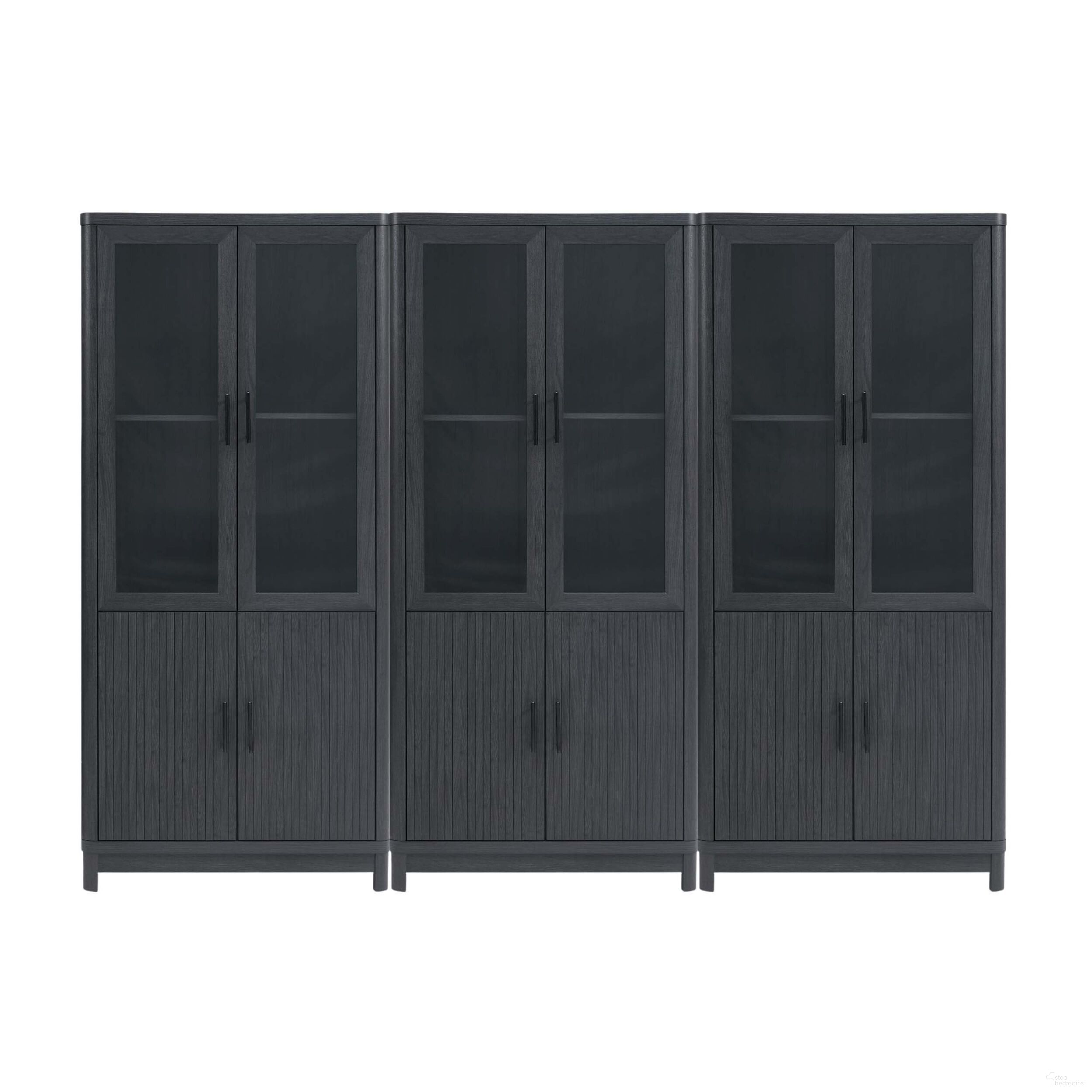 The appearance of Jodie Bookcase Set of 3 In Charcoal Grey designed by Manhattan Comfort in the transitional interior design. This charcoal grey piece of furniture was selected by 1StopBedrooms from Jodie Collection to add a touch of cosiness and style into your home. Sku: BC001-GY;BC001-GY;BC001-GY. Material: Wood.