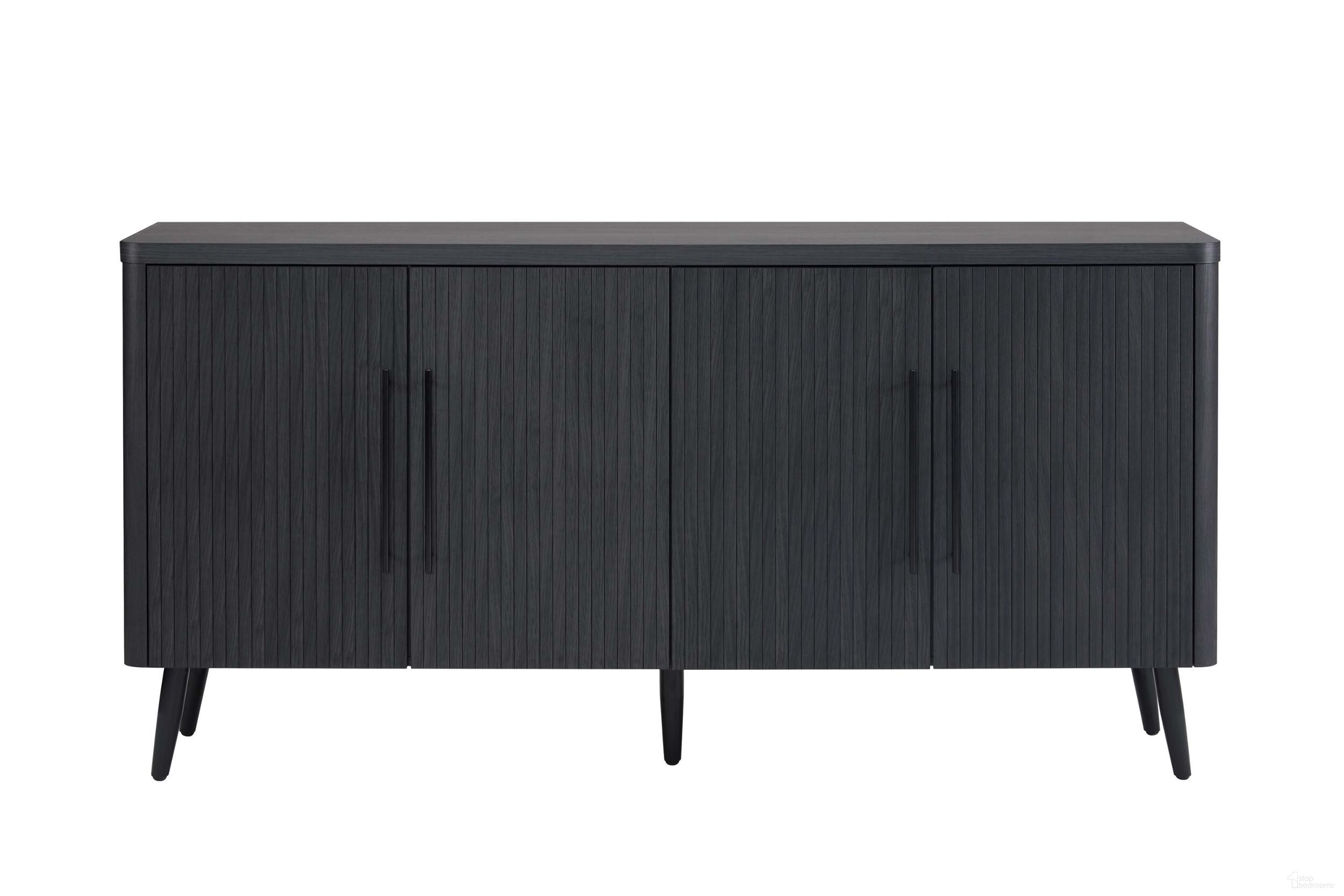 The appearance of Jodie Sideboard In Charcoal Grey designed by Manhattan Comfort in the transitional interior design. This charcoal grey piece of furniture was selected by 1StopBedrooms from Jodie Collection to add a touch of cosiness and style into your home. Sku: SB001-GY. Material: Wood.