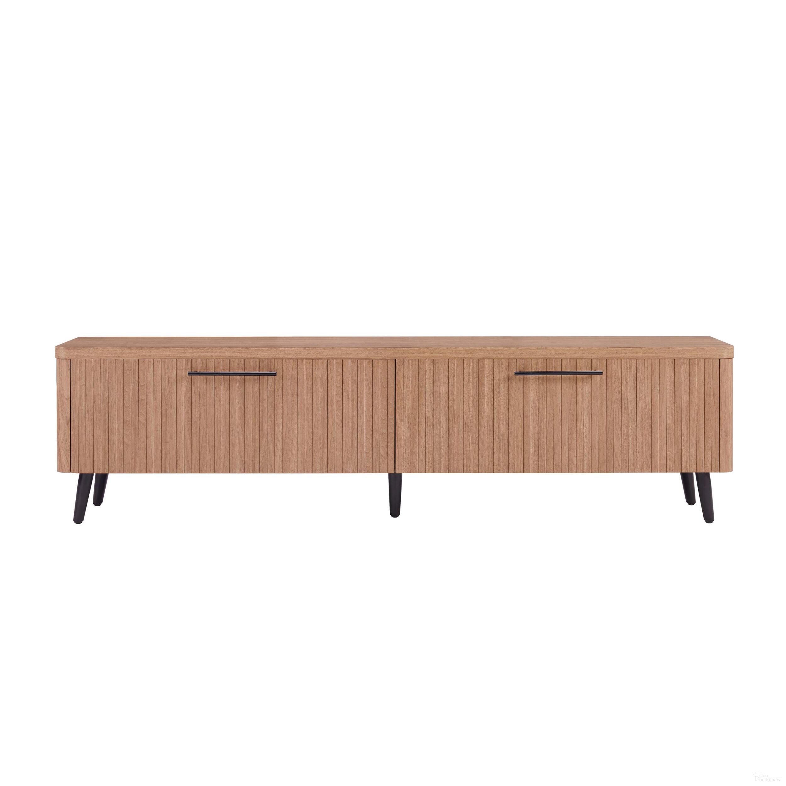 The appearance of Jodie Tv Stand In Maple designed by Manhattan Comfort in the transitional interior design. This maple piece of furniture was selected by 1StopBedrooms from Jodie Collection to add a touch of cosiness and style into your home. Sku: TV003-MP. Material: Wood.