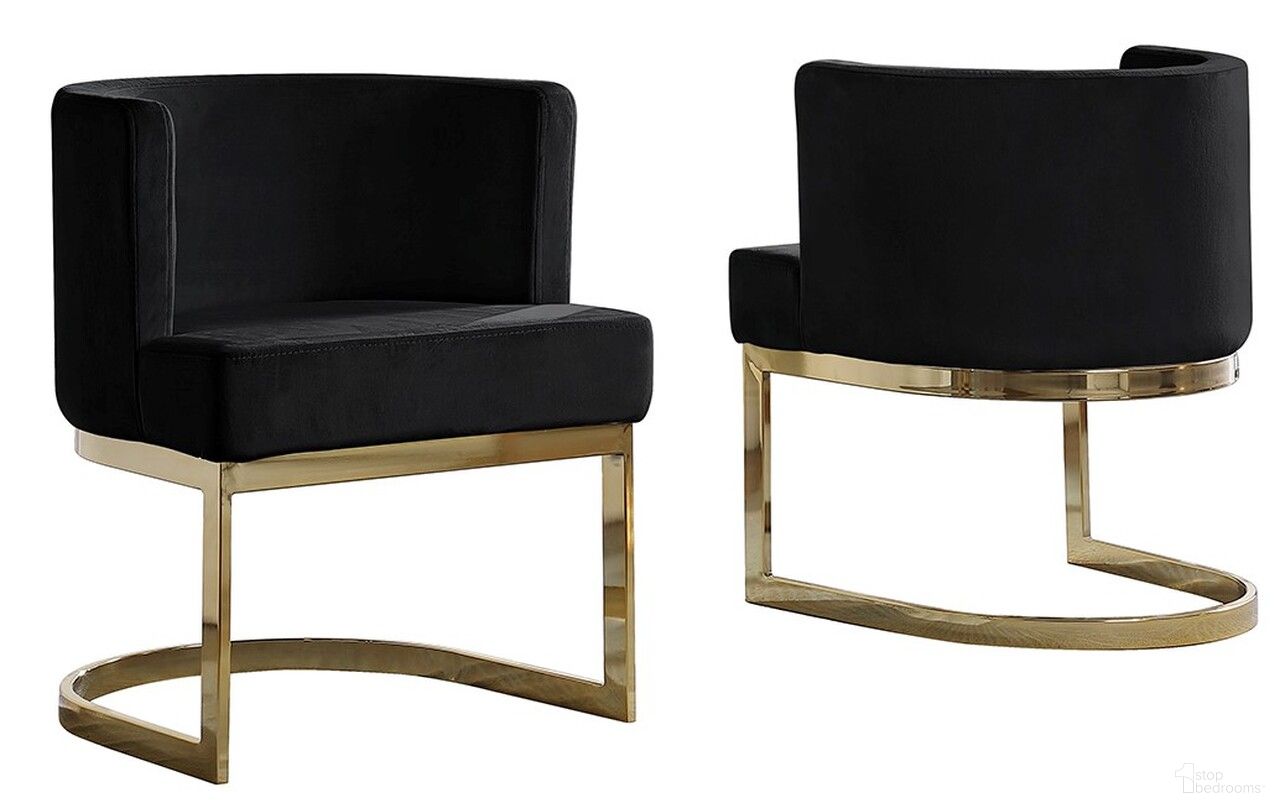 The appearance of Joe Accent Chair In Black Velvet and Gold Chrome Base designed by Best Quality Furniture in the modern / contemporary interior design. This black and gold piece of furniture was selected by 1StopBedrooms from Joe Collection to add a touch of cosiness and style into your home. Sku: SC92. Material: Velvet.