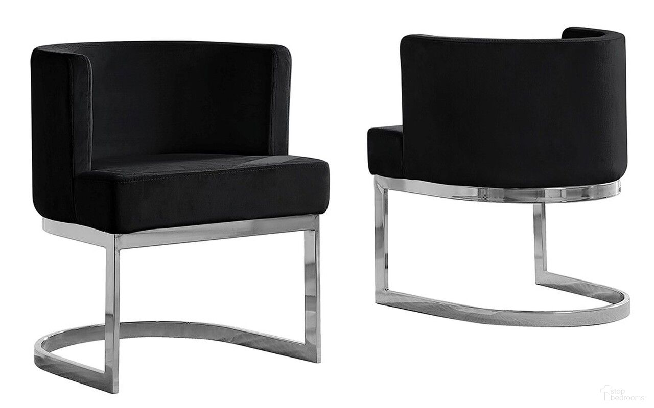 The appearance of Joe Accent Chair In Black Velvet and Silver Chrome Base designed by Best Quality Furniture in the modern / contemporary interior design. This silver and black piece of furniture was selected by 1StopBedrooms from Joe Collection to add a touch of cosiness and style into your home. Sku: SC96. Material: Velvet.