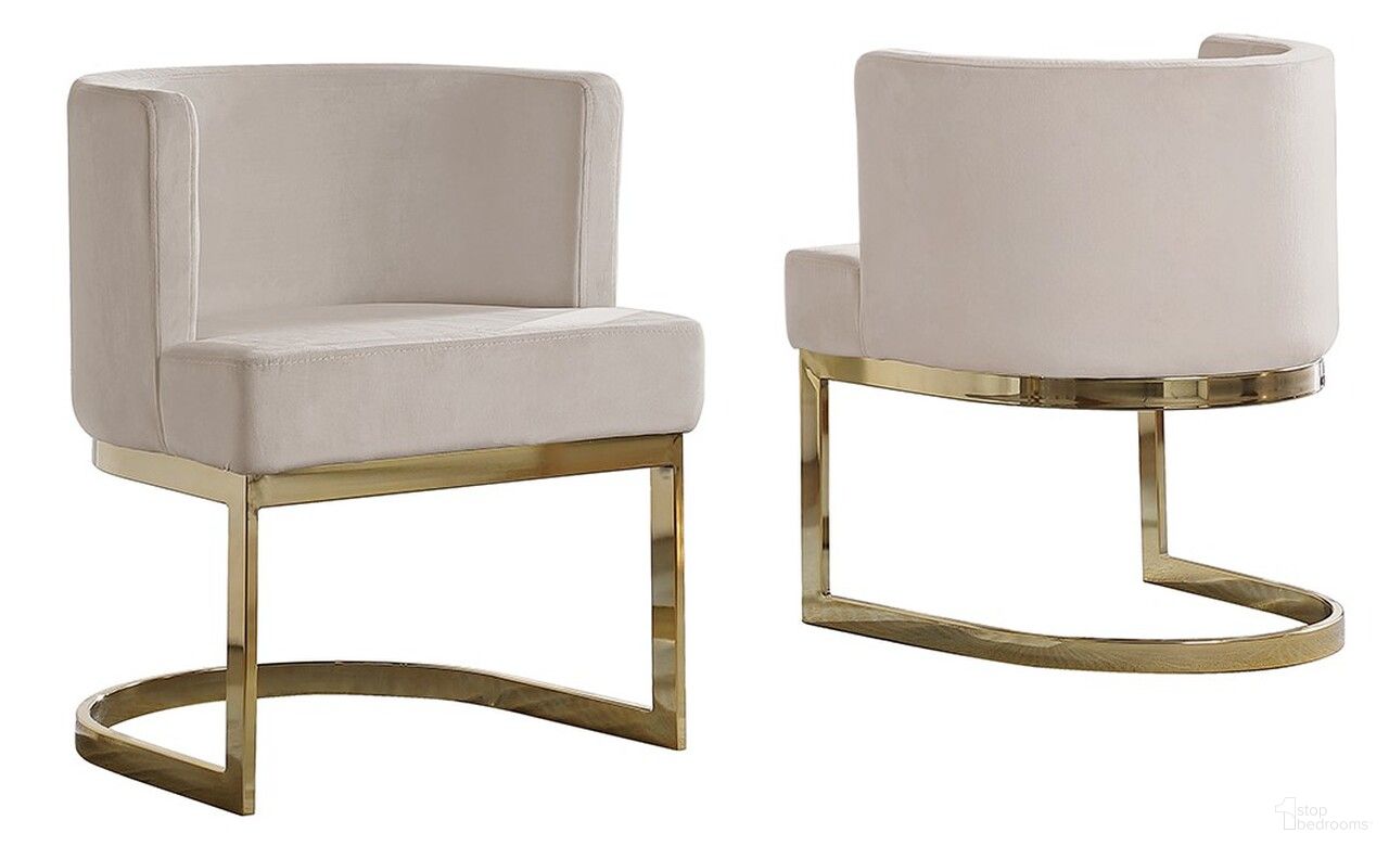 The appearance of Joe Accent Chair In Cream Velvet and Gold Chrome Base designed by Best Quality Furniture in the modern / contemporary interior design. This cream/gold piece of furniture was selected by 1StopBedrooms from Joe Collection to add a touch of cosiness and style into your home. Sku: SC93. Material: Velvet.