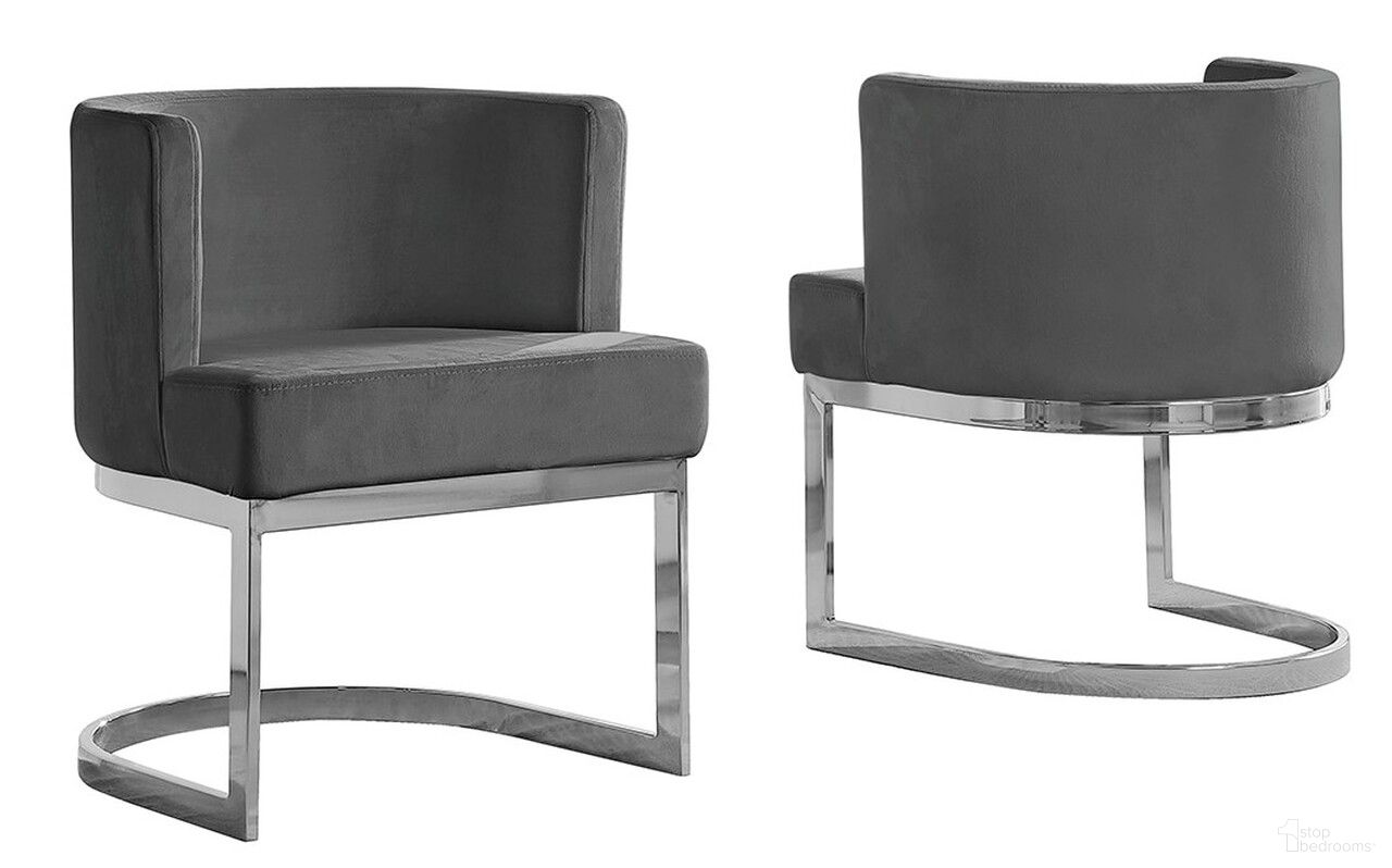 The appearance of Joe Accent Chair In Dark Gray Velvet and Silver Chrome Base designed by Best Quality Furniture in the modern / contemporary interior design. This dark gray/silver piece of furniture was selected by 1StopBedrooms from Joe Collection to add a touch of cosiness and style into your home. Sku: SC94. Material: Velvet.