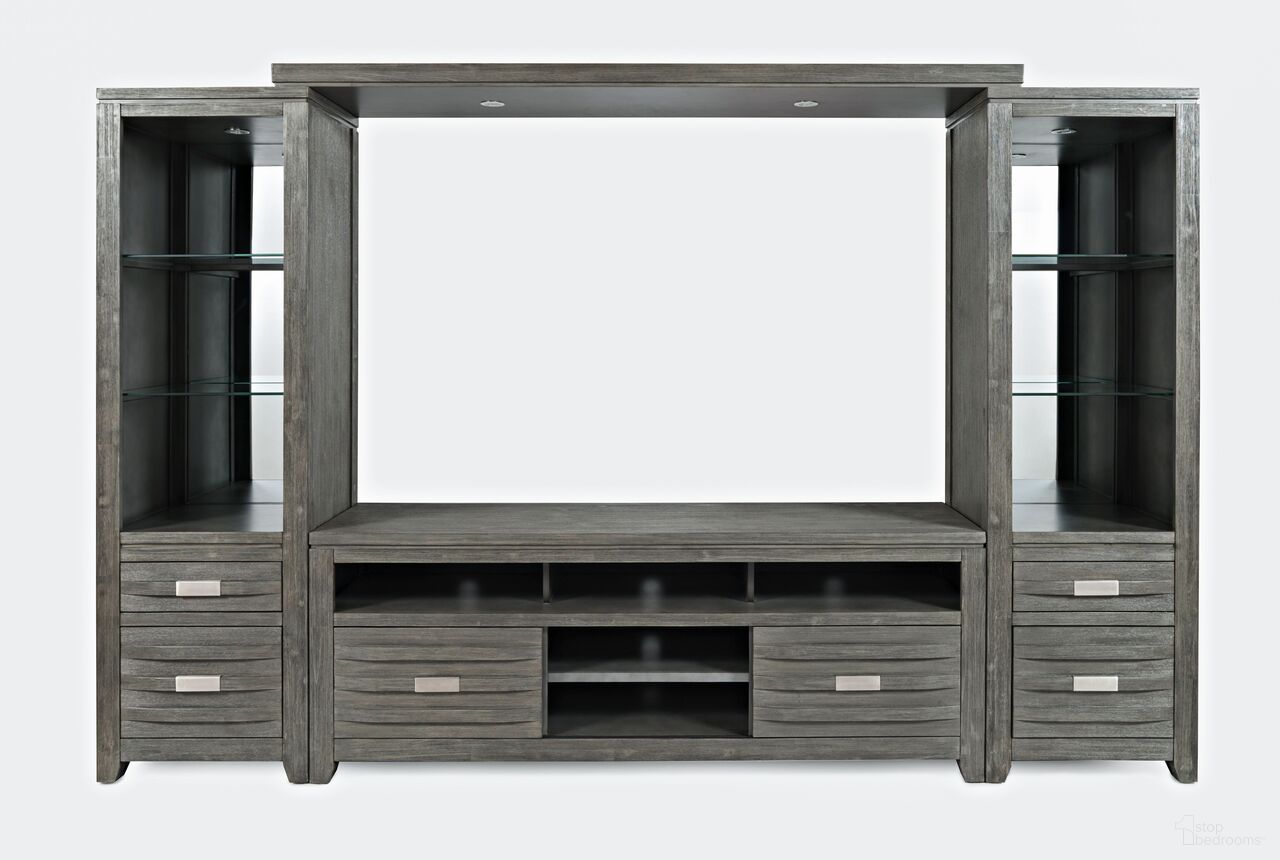 The appearance of Altamonte Entertainment Center with 70 Inch TV Console and Led Lights In Brushed Grey designed by Jofran in the modern / contemporary interior design. This brushed grey piece of furniture was selected by 1StopBedrooms from Altamonte Collection to add a touch of cosiness and style into your home. Sku: 1854-22;1854-22;1854-70;1854-78. Material: Acacia.