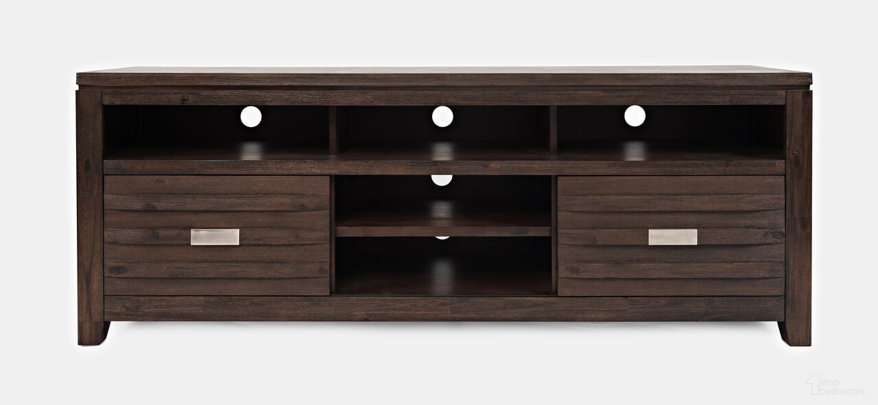 The appearance of Altamonte 70 Inch Media Console TV Stand In Walnut designed by Jofran in the modern / contemporary interior design. This walnut piece of furniture  was selected by 1StopBedrooms from Altamonte Collection to add a touch of cosiness and style into your home. Sku: 1856-70. Material: Acacia.