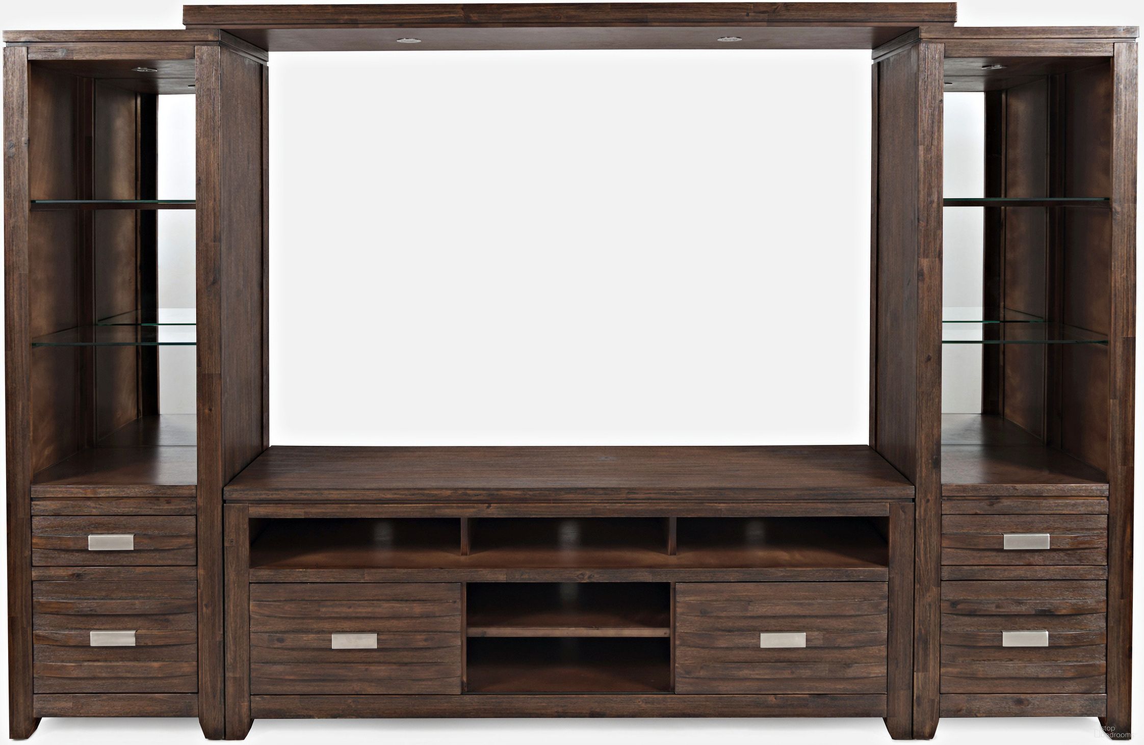The appearance of Altamonte Entertainment Center with 70 Inch TV Console and Led Lights In Walnut designed by Jofran in the modern / contemporary interior design. This walnut piece of furniture was selected by 1StopBedrooms from Altamonte Collection to add a touch of cosiness and style into your home. Sku: 1856-22;1856-22;1856-70;1856-78. Material: Acacia.