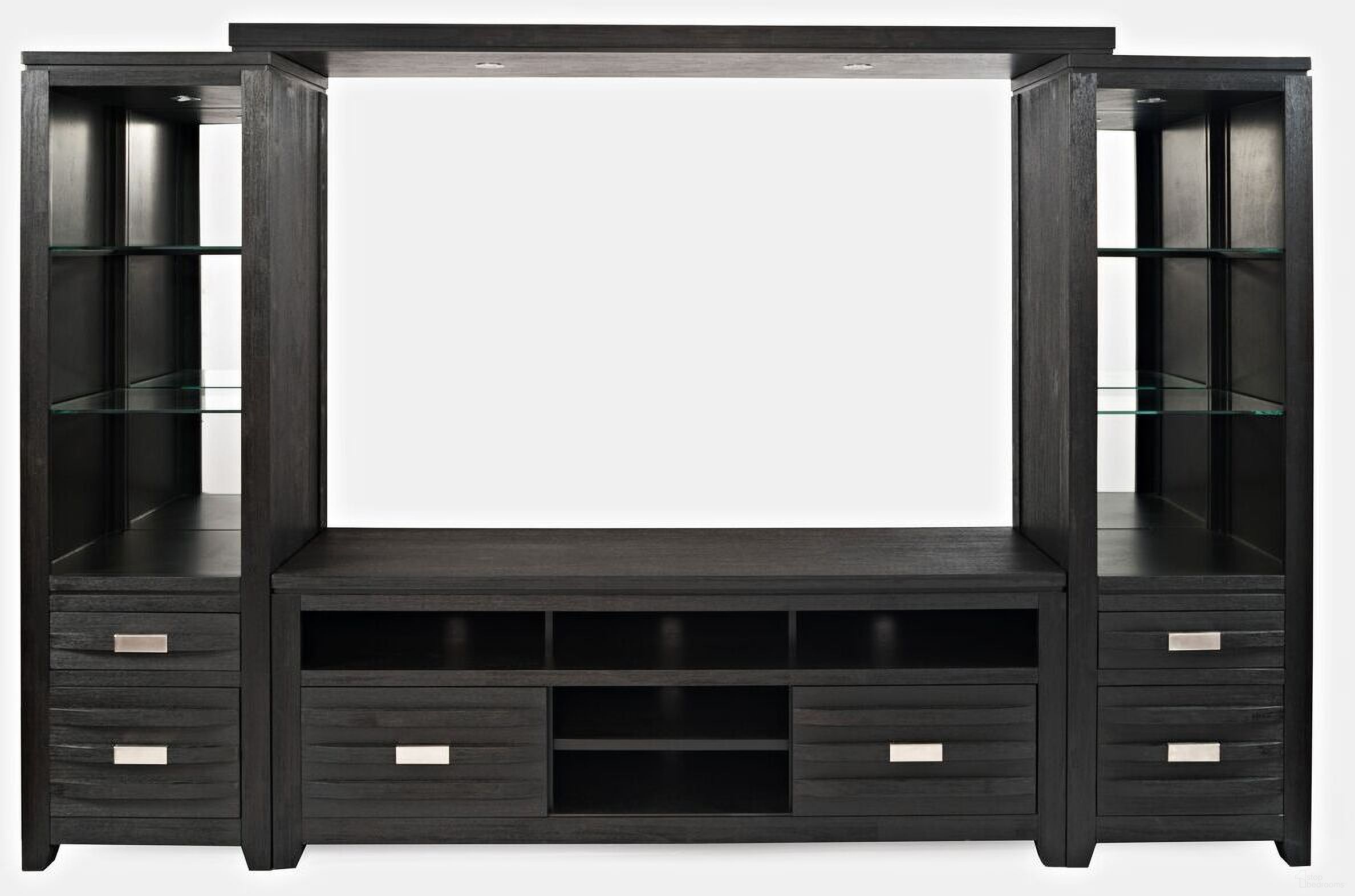 The appearance of Altamonte Entertainment Center with 70 Inch TV Console and Led Lights In Dark Charcoal designed by Jofran in the modern / contemporary interior design. This dark charcoal piece of furniture was selected by 1StopBedrooms from Altamonte Collection to add a touch of cosiness and style into your home. Sku: 1852-70;1852-78;1852-22;1852-22. Material: Acacia.
