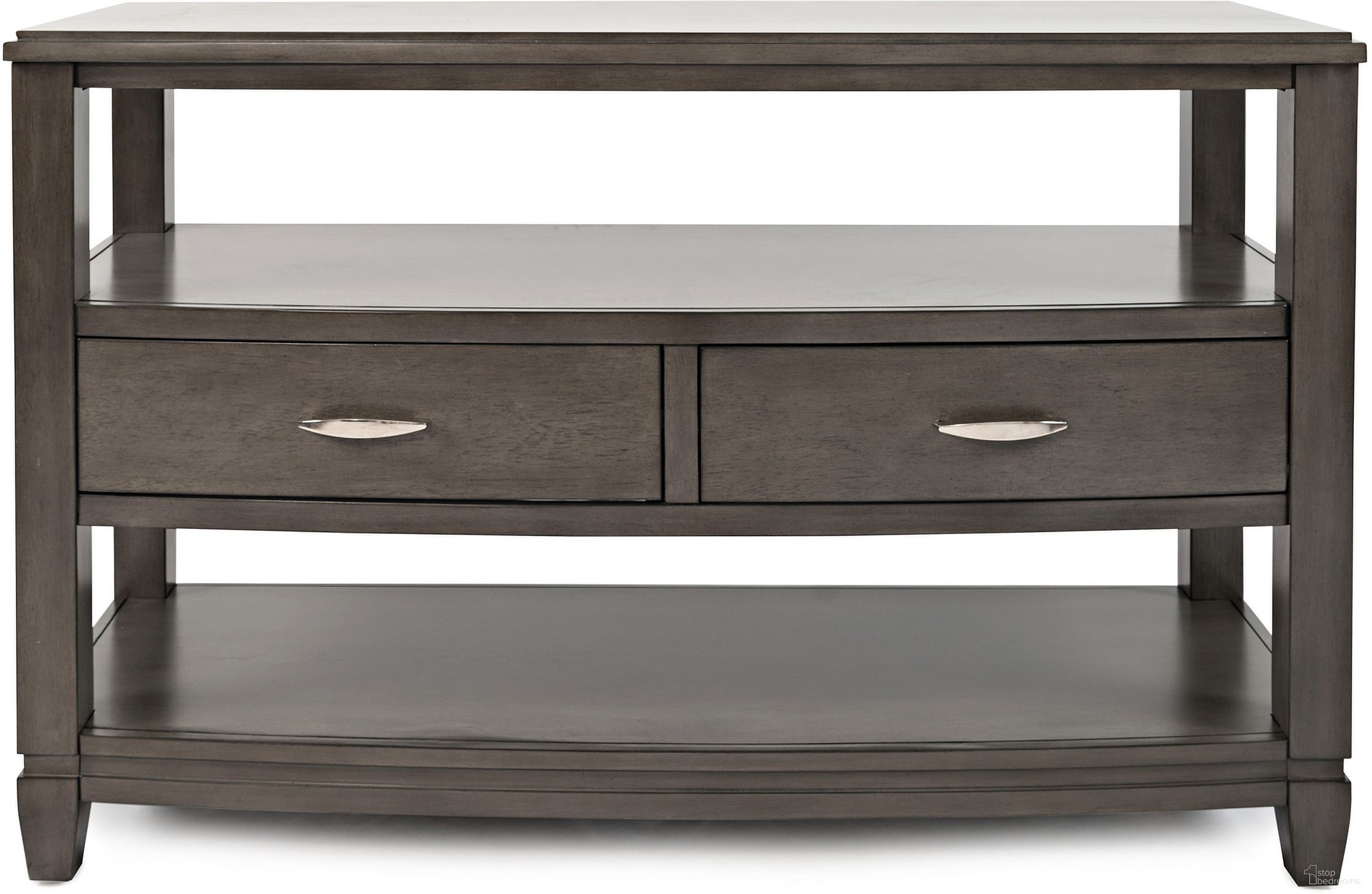 The appearance of Scarsdale 50 Inch Sofa Table In Grey designed by Jofran in the modern / contemporary interior design. This grey piece of furniture was selected by 1StopBedrooms from Scarsdale Collection to add a touch of cosiness and style into your home. Sku: 1830-4. Material: Acacia.