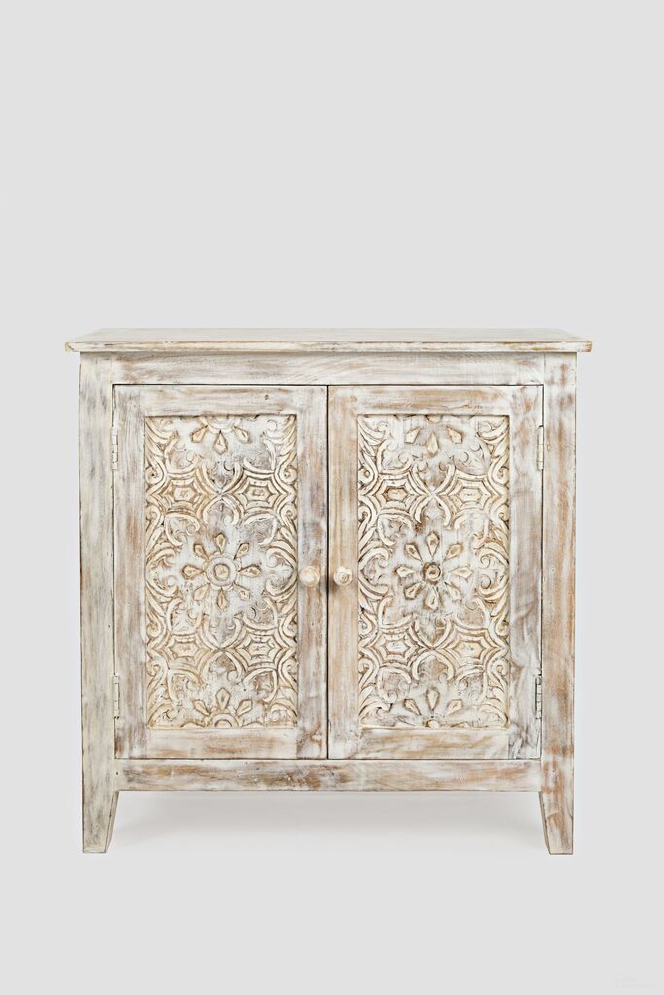 The appearance of Global Archive Hand Carved 32 Inch Accent Chest In Distressed White designed by Jofran in the rustic / southwestern interior design. This distressed white piece of furniture was selected by 1StopBedrooms from Global Archive Collection to add a touch of cosiness and style into your home. Sku: 1730-56. Material: Mango.