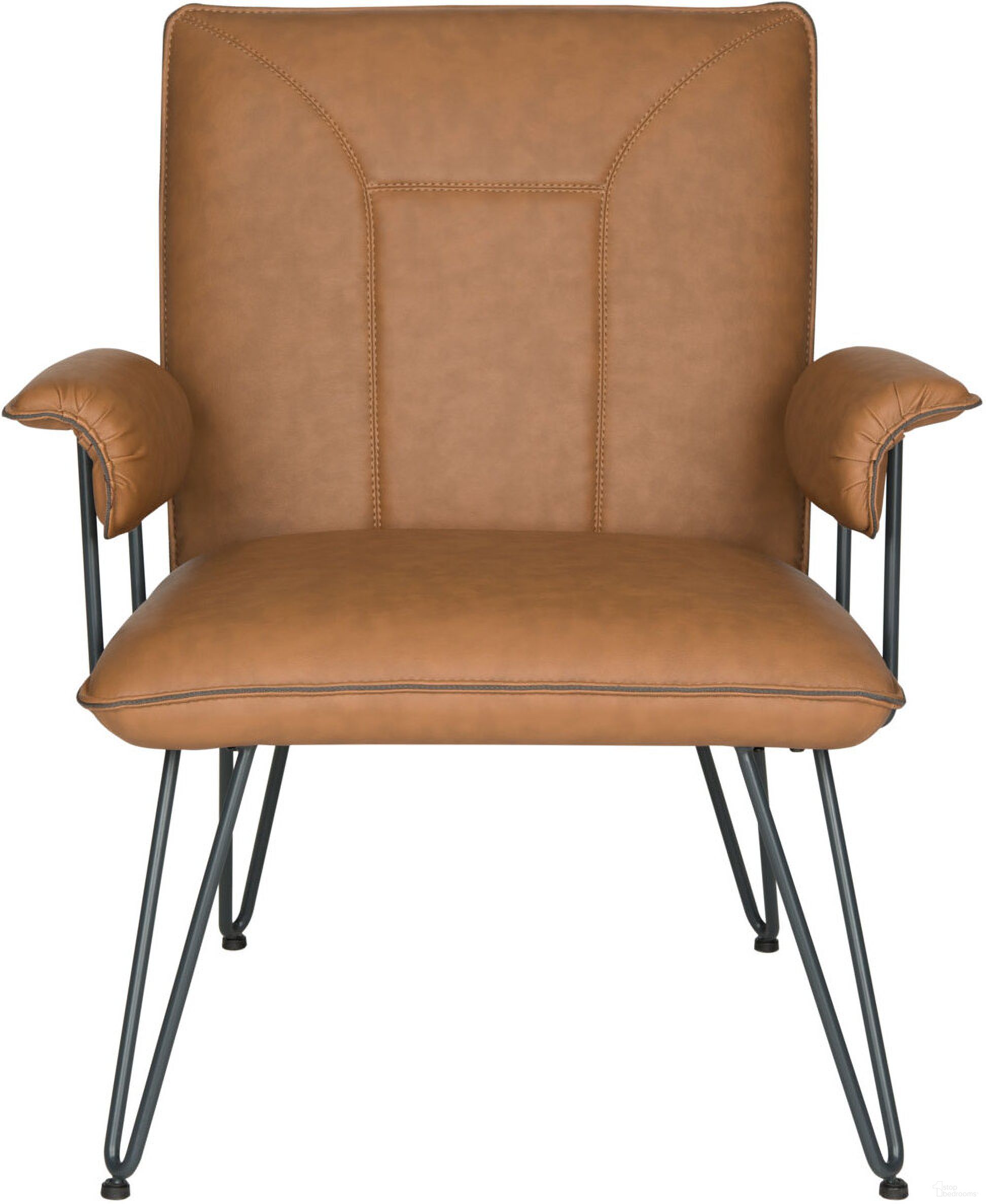 The appearance of Johannes Camel and Black 17.3 Inch Modern Leather Arm Chair designed by Safavieh in the modern / contemporary interior design. This camel piece of furniture was selected by 1StopBedrooms from Johannes Collection to add a touch of cosiness and style into your home. Sku: FOX1700C. Material: Steel.