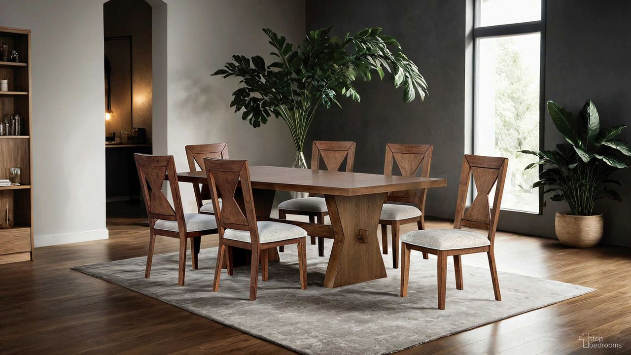 The appearance of Johannes Dining Room Set In Rustic Oak designed by Furniture of America in the rustic / southwestern interior design. This rustic oak piece of furniture was selected by 1StopBedrooms from Johannes Collection to add a touch of cosiness and style into your home. Sku: FM3428AK-T-1;FM3428AK-T-2;FM3428AK-SC-2PK. Table Top Shape: Rectangular. Size: 44" x 78". Material: Elm.