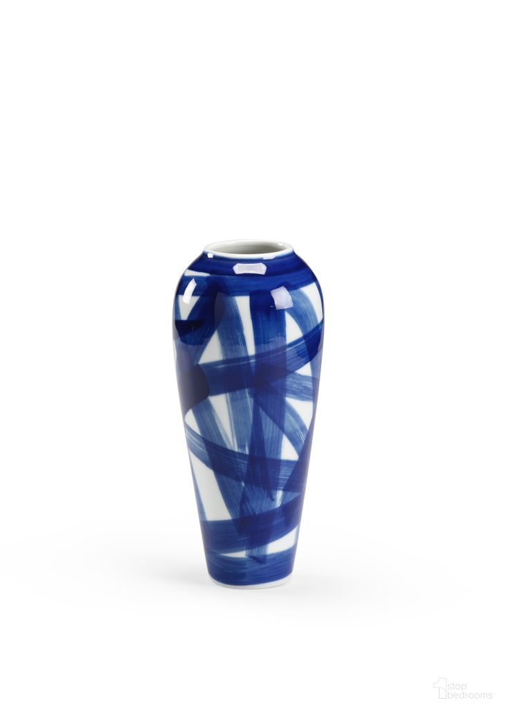 Johnsbury Vase - Small In Blue and Cream
